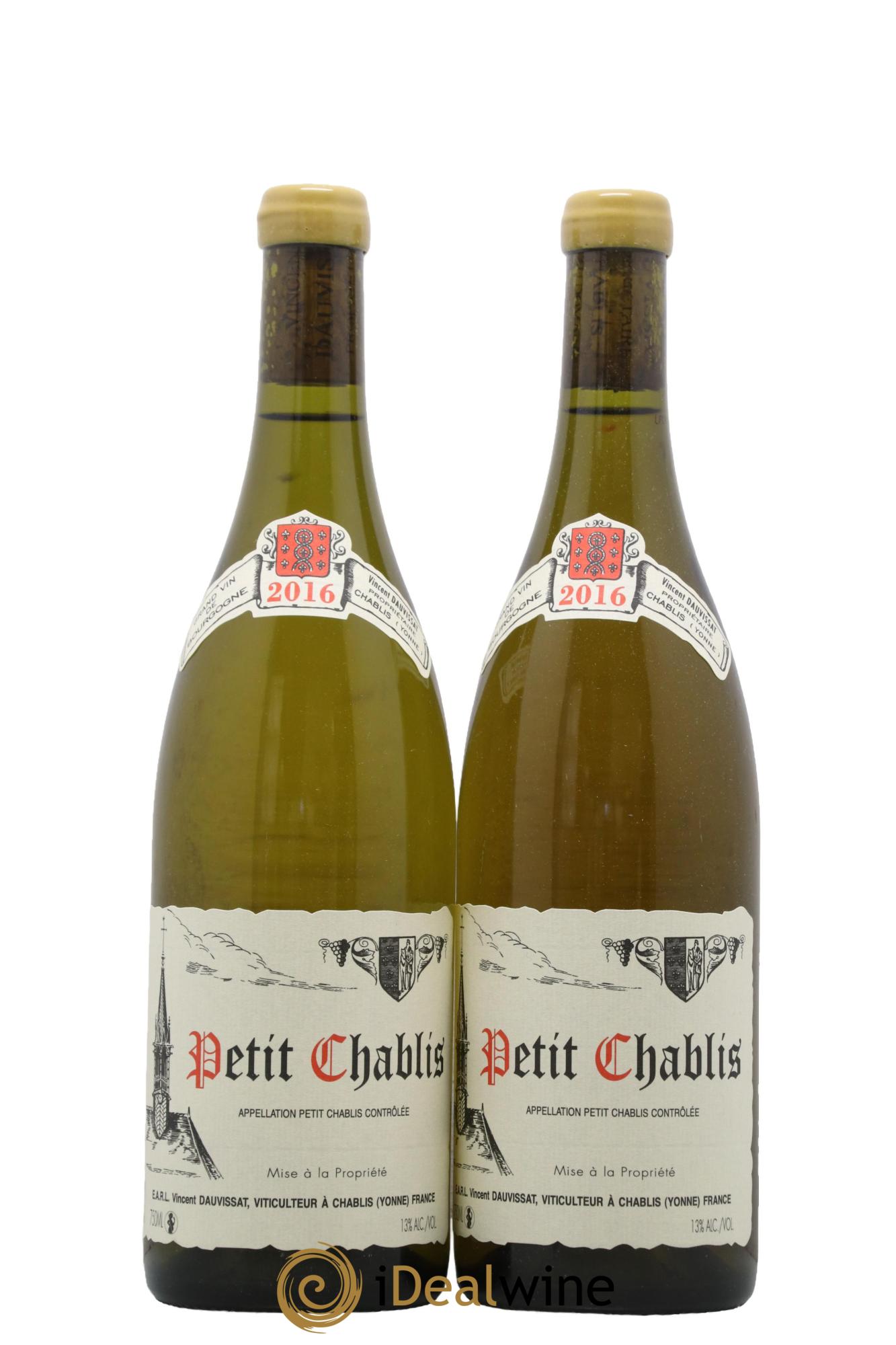 Petit Chablis Vincent Dauvissat (Domaine) 2016 - Lot of 2 bottles - 0