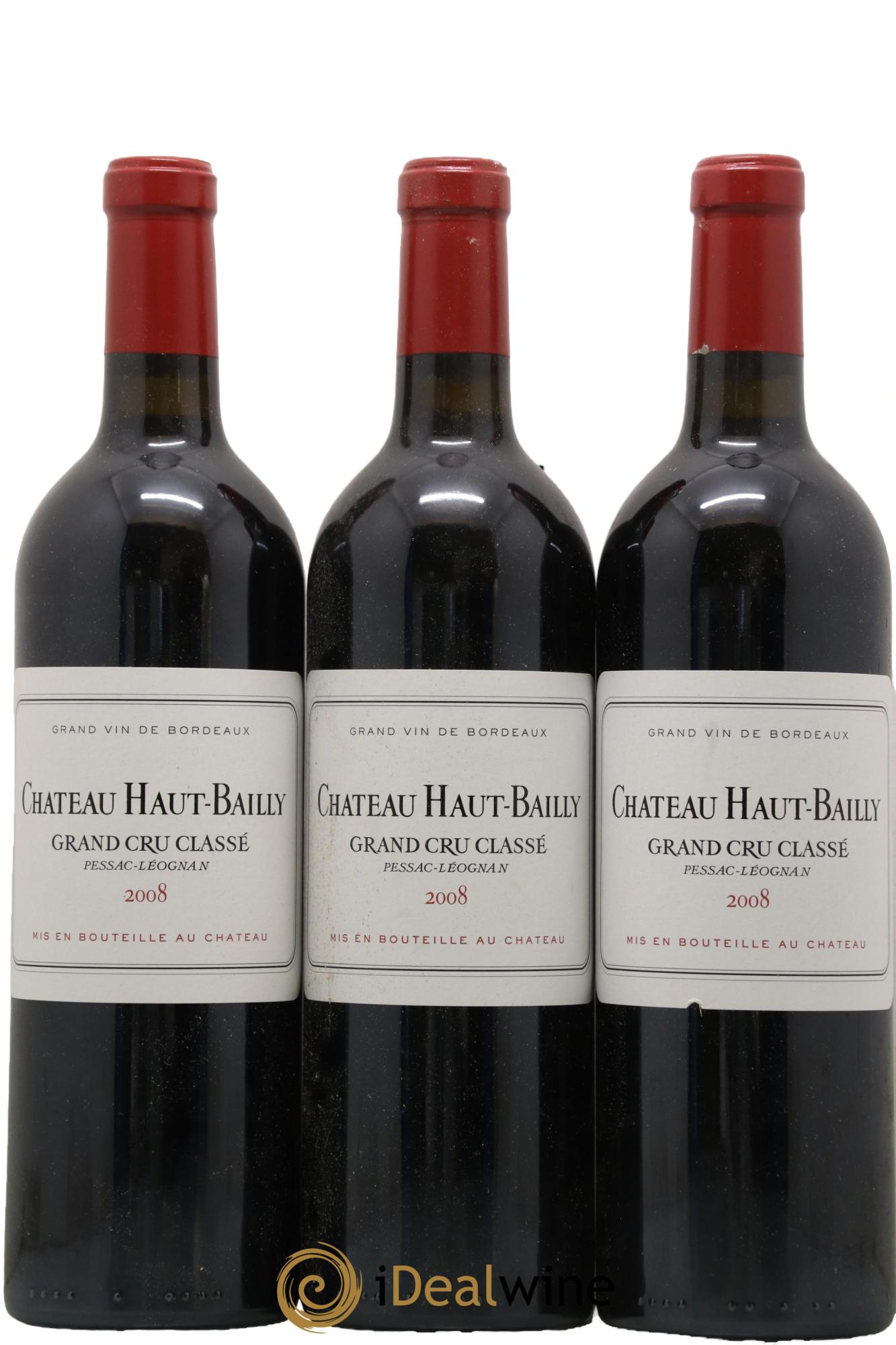 Château Haut-Bailly Cru Classé de Graves 2008 - Lotto di 3 bottiglie - 0