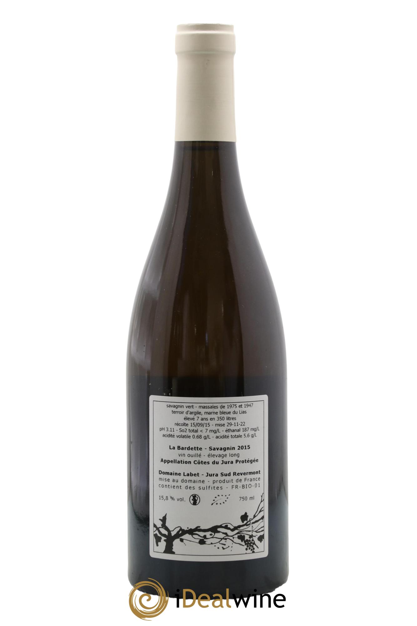 Côtes du Jura La Bardette Savagnin Elevage Long  Romain - Julien - Charline Labet 2019 - Lot de 1 bouteille - 1