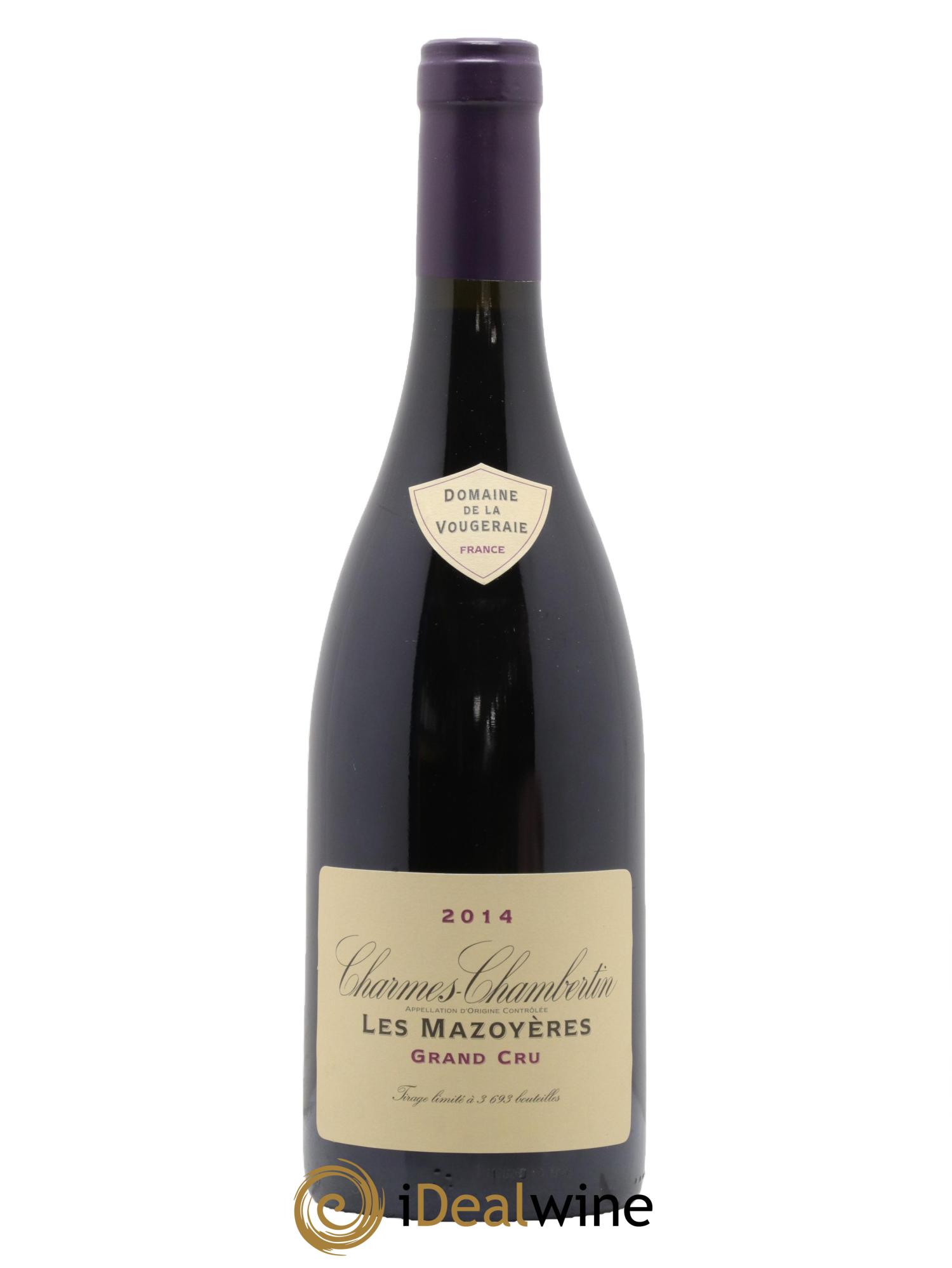 Charmes-Chambertin Grand Cru Les Mazoyères La Vougeraie 2014 - Lot of 1 bottle - 0