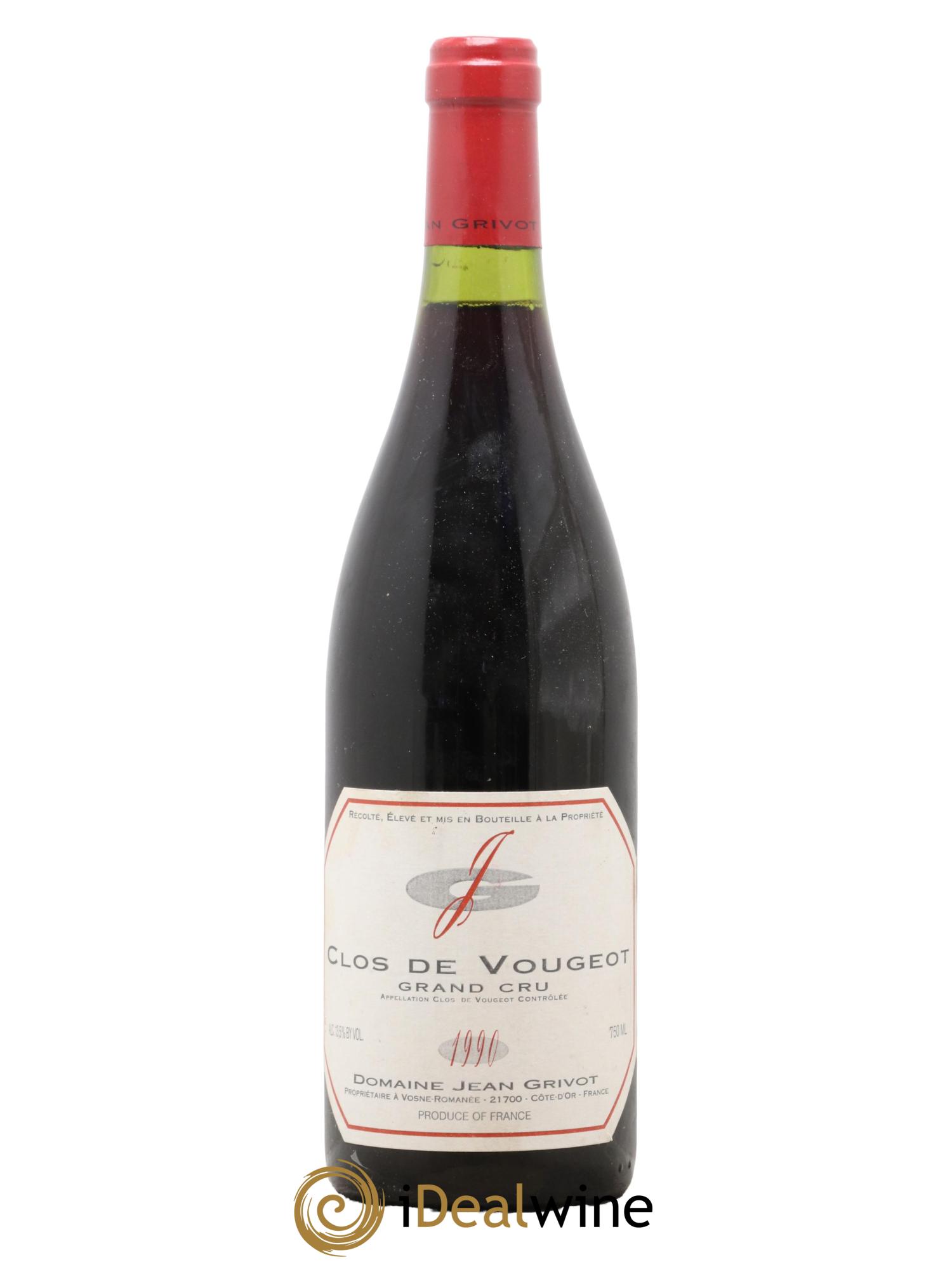 Clos de Vougeot Grand Cru Jean Grivot  1990 - Posten von 1 Flasche - 0