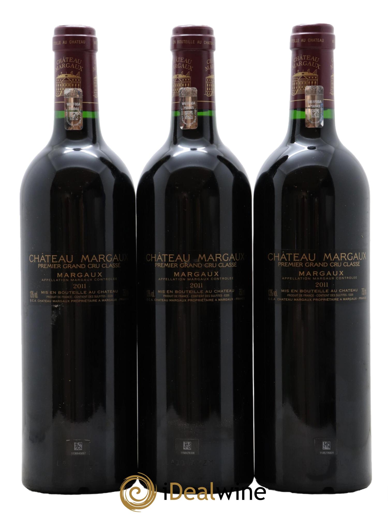 Château Margaux 1er Grand Cru Classé 2011 - Lotto di 3 bottiglie - 1