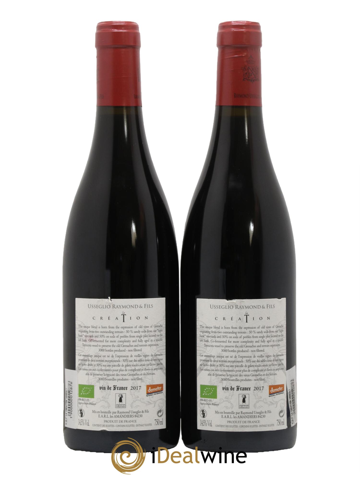 Vin de France La Création Raymond Usseglio 2017 - Lot de 2 bouteilles - 1