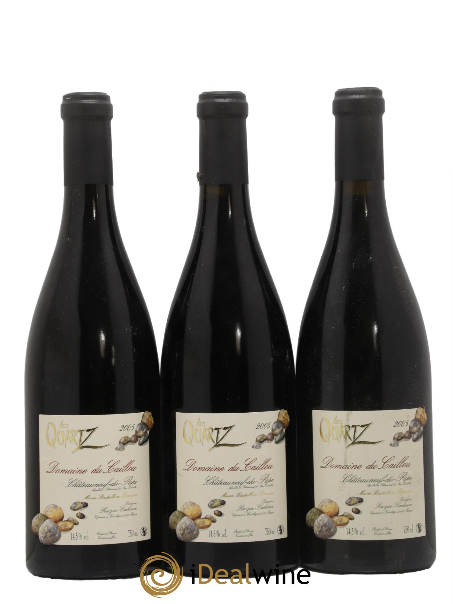 Châteauneuf-du-Pape Les Quartz Clos du Caillou 2005 - Lotto di 3 bottiglie - 0