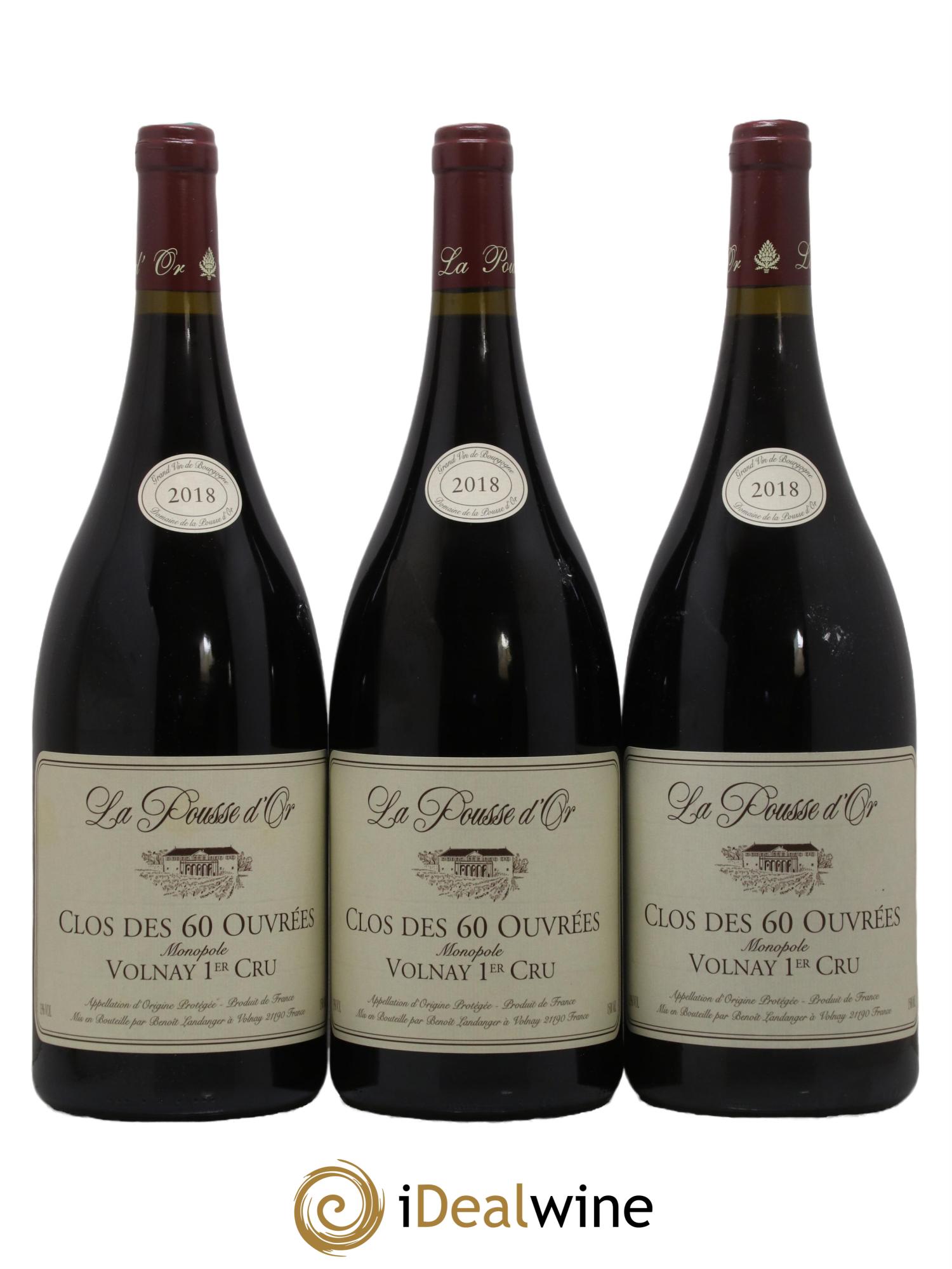 Volnay 1er Cru Clos des 60 ouvrées La Pousse d'Or (Domaine de) 2018 - Lot de 3 magnums - 0