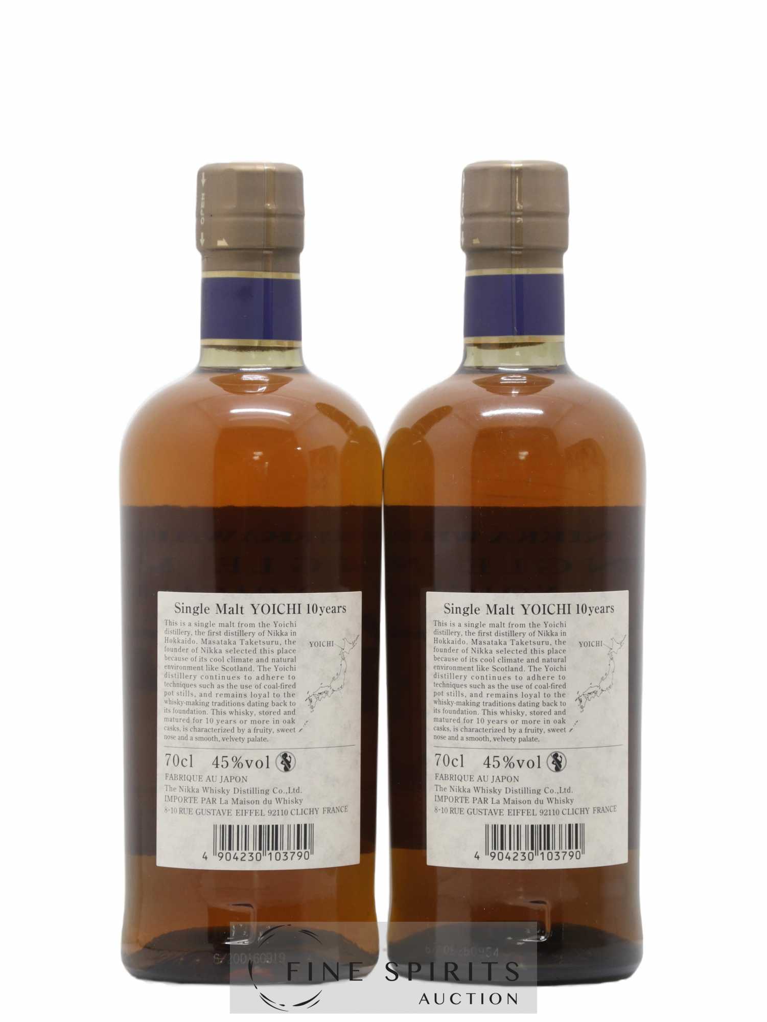 Yoichi 10 years Of. Nikka Whisky - Lot of 2 bottles - 2