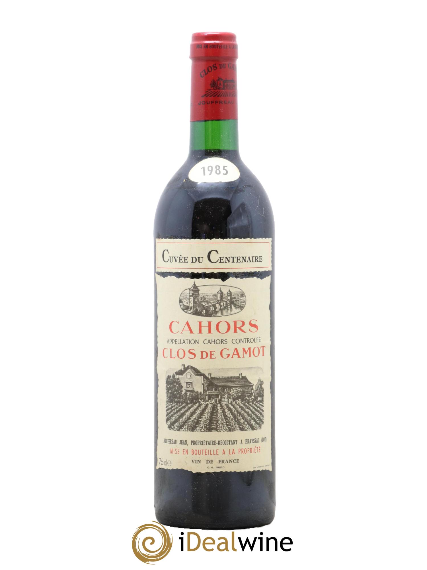 Cahors Clos de Gamot famille Jouffreau Cuvée du Centenaire 1985 - Posten von 1 Flasche - 0