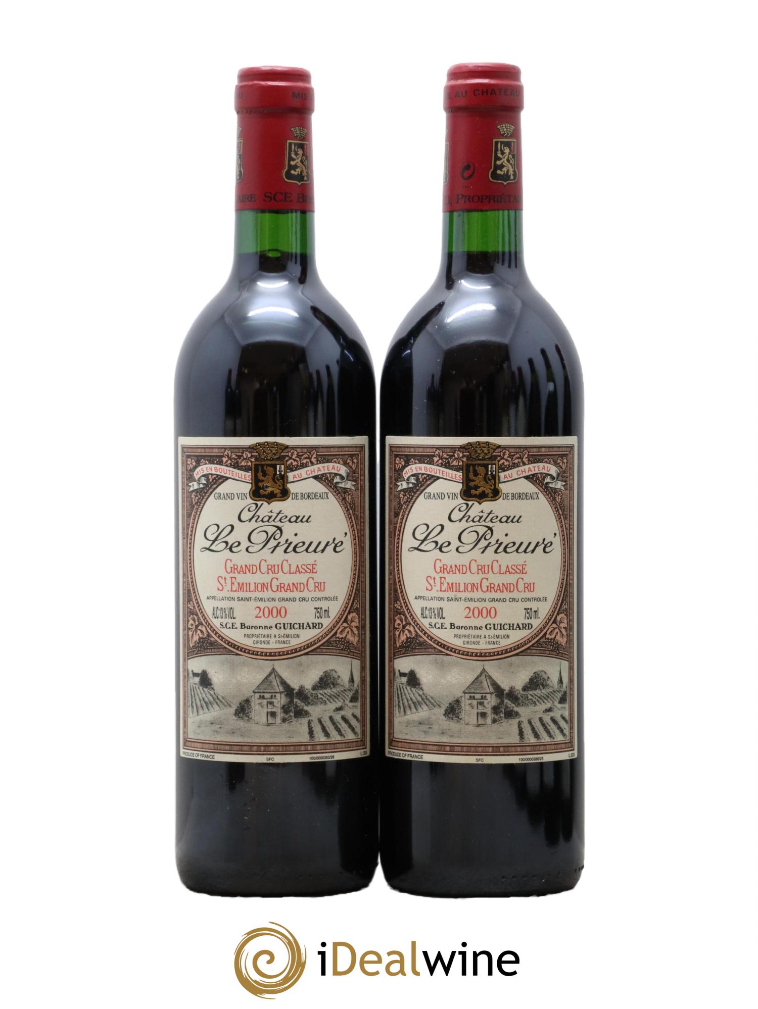 Château le Prieuré Grand Cru Classé 2000 - Lot de 2 bouteilles - 0