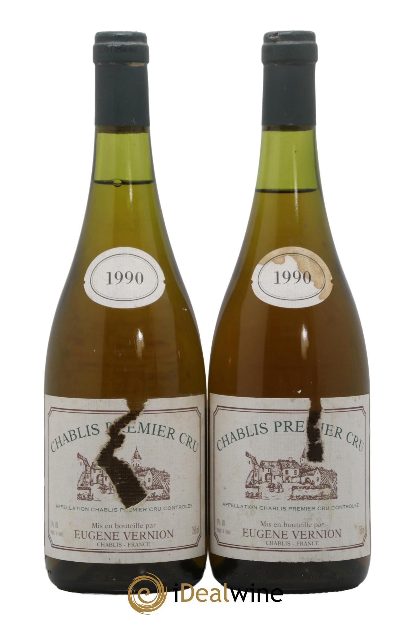 Chablis 1er Cru Domaine Eugene Vernion 1990 - Lotto di 2 bottiglie - 0