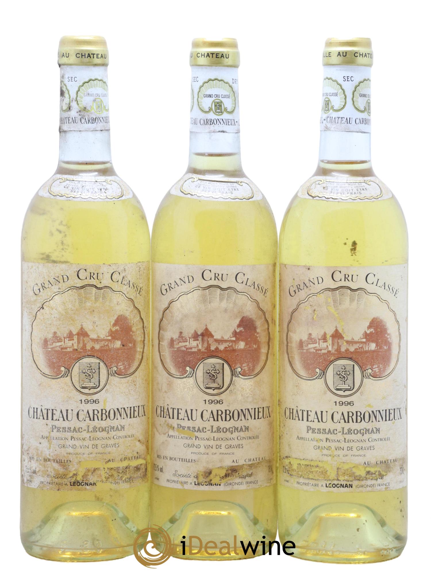 Château Carbonnieux Cru Classé de Graves  1996 - Lot de 3 bouteilles - 0