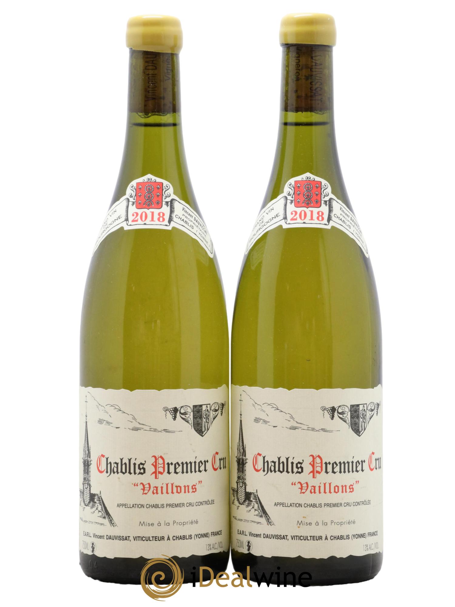 Chablis 1er Cru Vaillons Vincent Dauvissat (Domaine) 2018 - Lotto di 2 bottiglie - 0