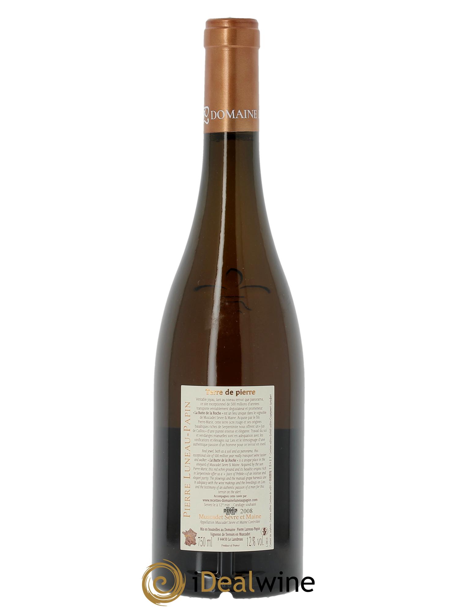 Muscadet-Sèvre-et-Maine sur lie Terre de Pierre Luneau-Papin  2008 - Lotto di 1 bottiglia - 1