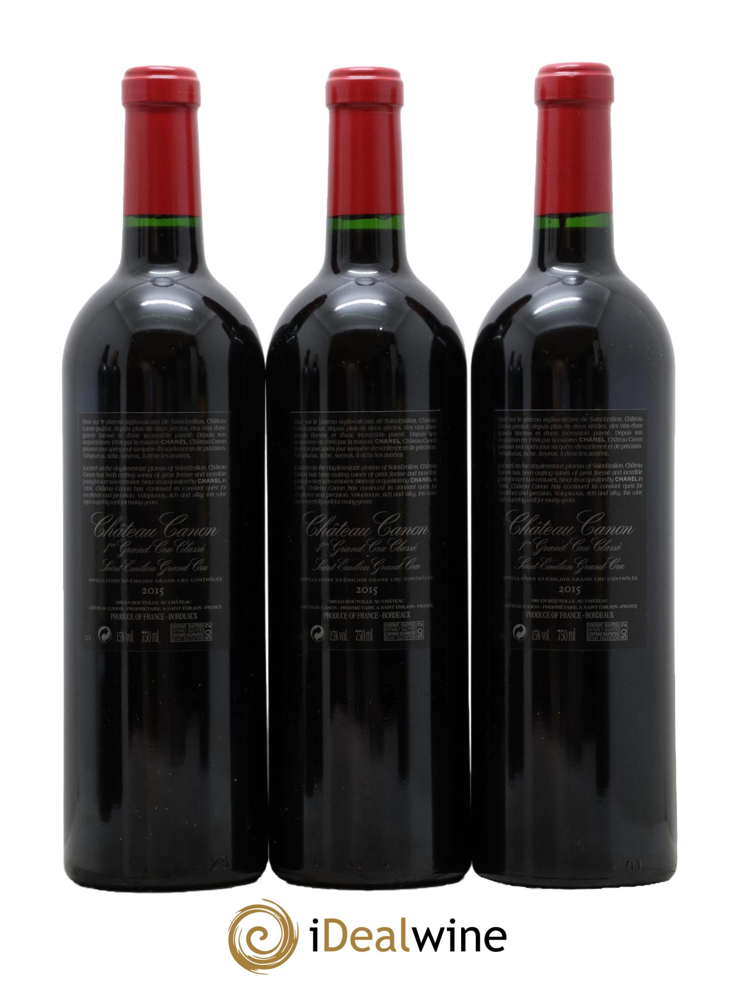 Château Canon 1er Grand Cru Classé B 2015 - Lot de 3 bouteilles - 1