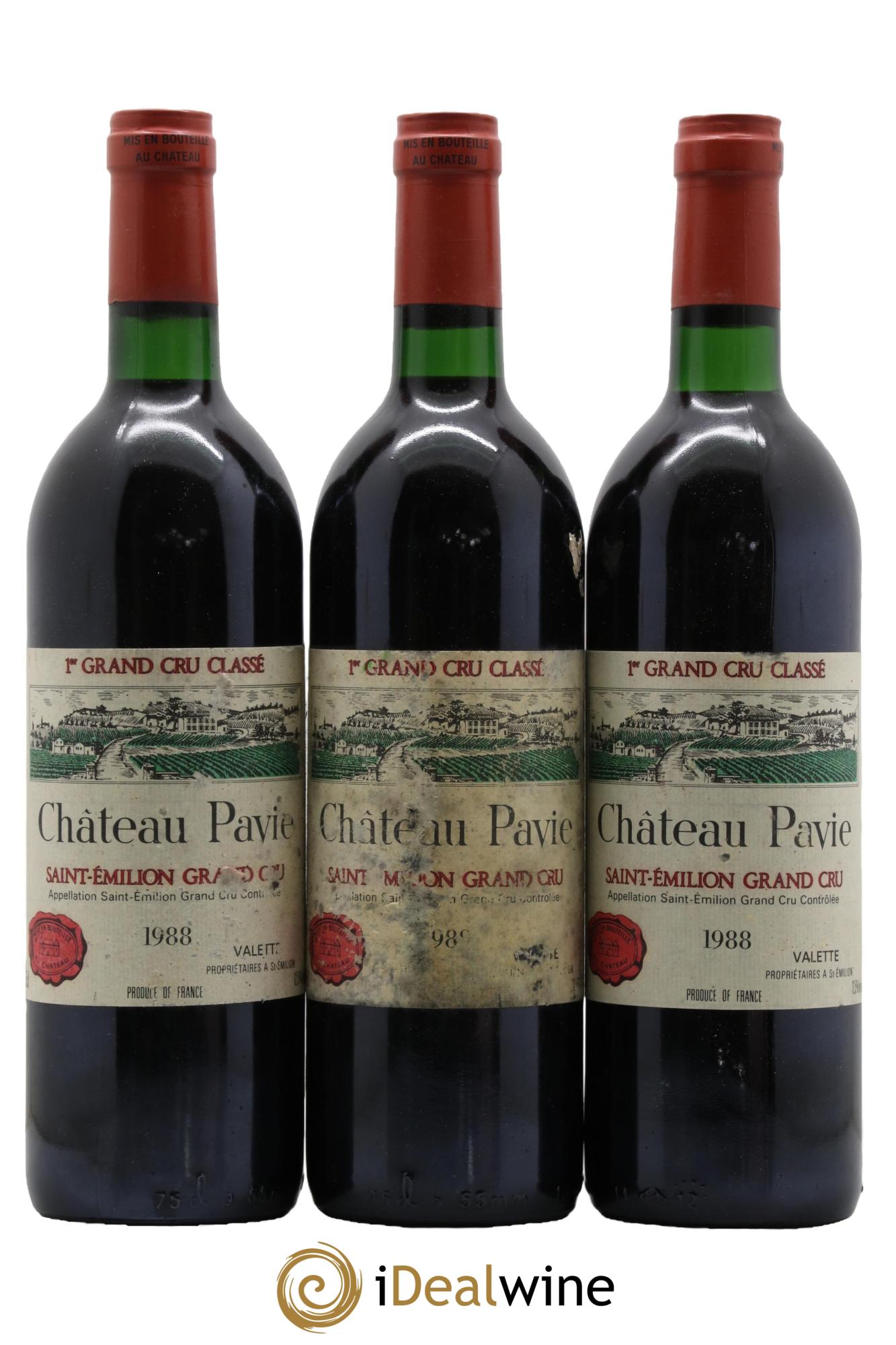 Château Pavie 1er Grand Cru Classé A 1988 - Lot de 3 bouteilles - 0