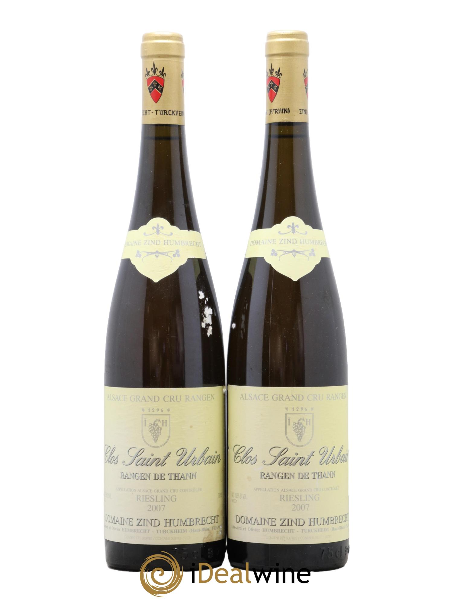 Alsace Riesling Grand Cru Rangen de Thann Clos Saint Urbain Zind-Humbrecht (Domaine) 2007 - Lot of 2 bottles - 0