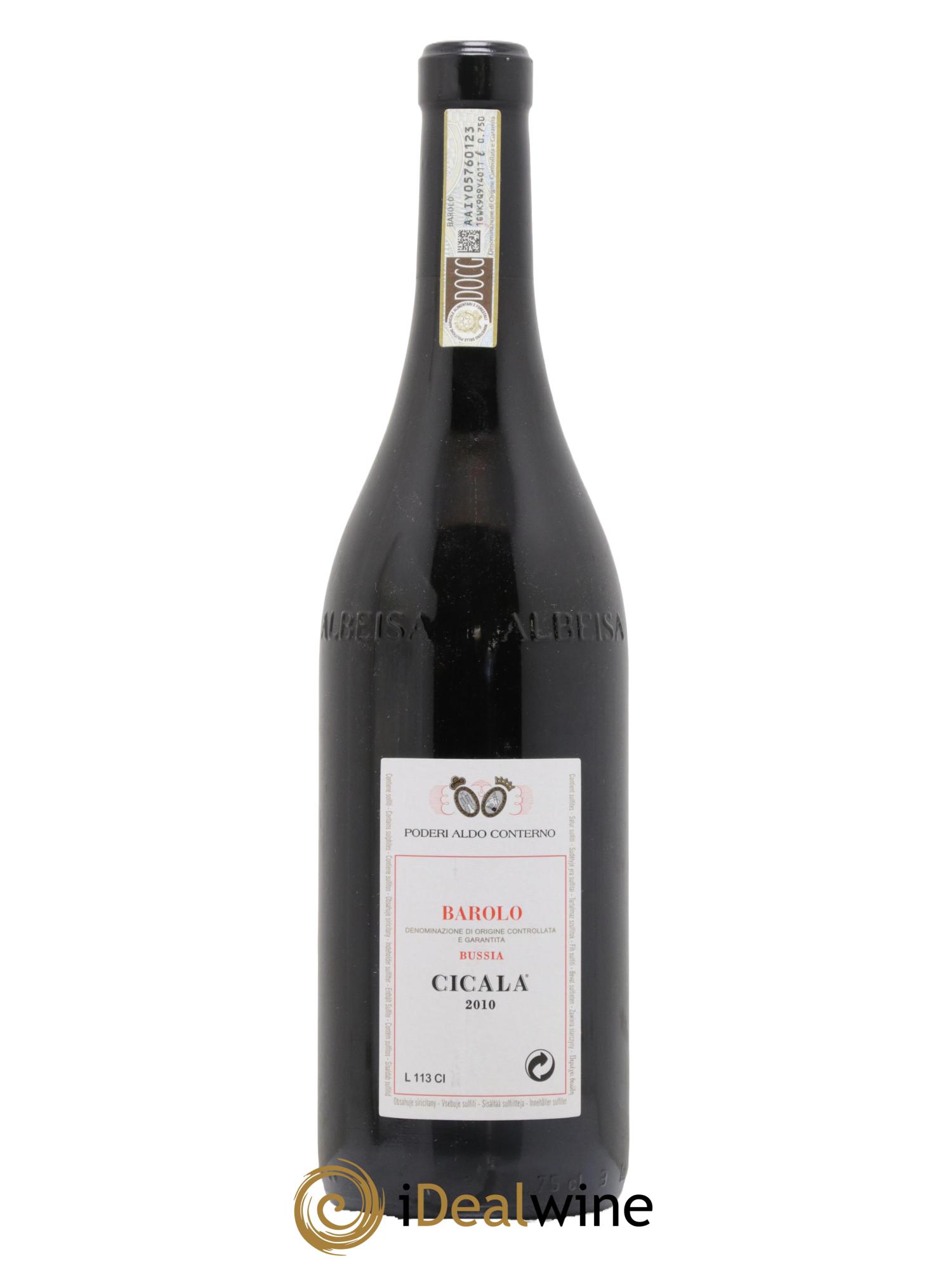 Barolo DOCG Bussia Cicala Aldo Conterno 2010 - Lot de 1 bouteille - 1