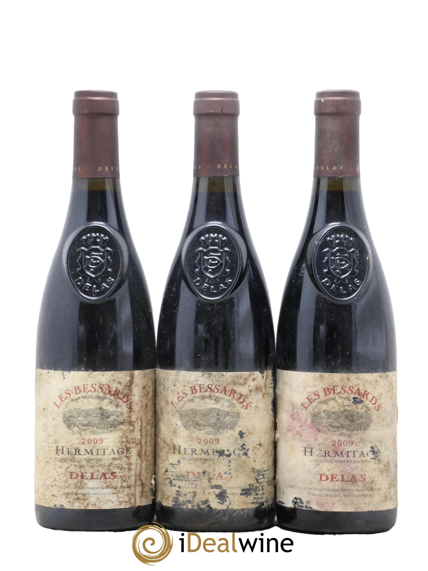 Hermitage Les Bessards Delas Frères 2009 - Lot of 3 bottles - 0