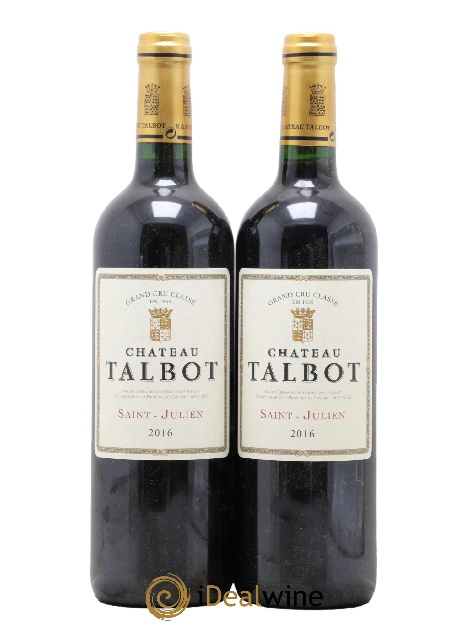 Château Talbot 4ème Grand Cru Classé 2016 - Posten von 2 Flaschen - 0