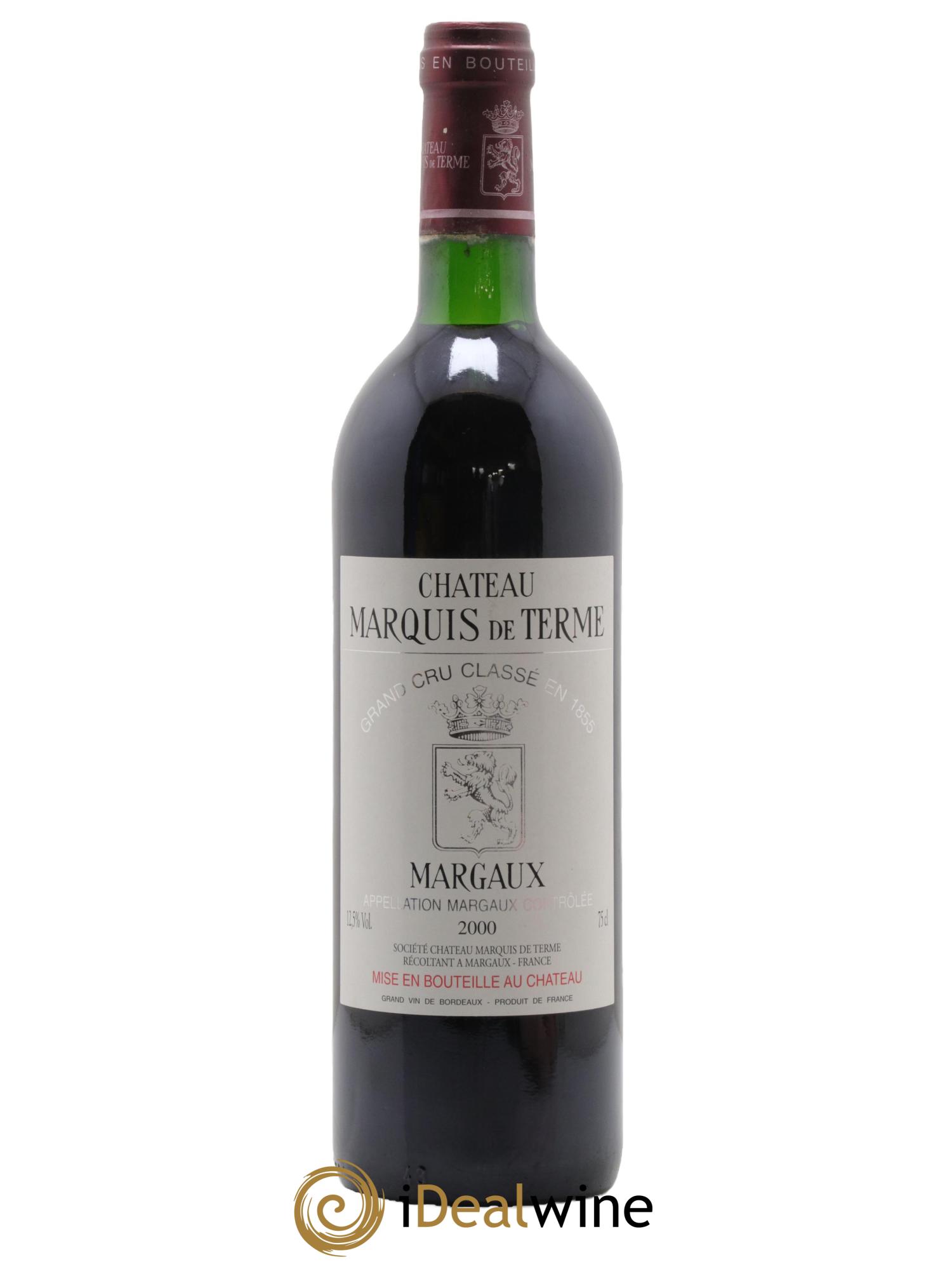 Château Marquis de Terme 4ème Grand Cru Classé 2000 - Lot de 1 bouteille - 0