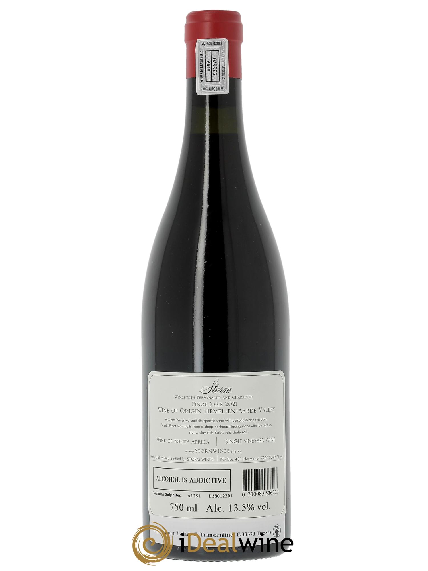 Hemel en Haarde Storm Wines Vrede Pinot Noir  2021 - Posten von 1 Flasche - 1