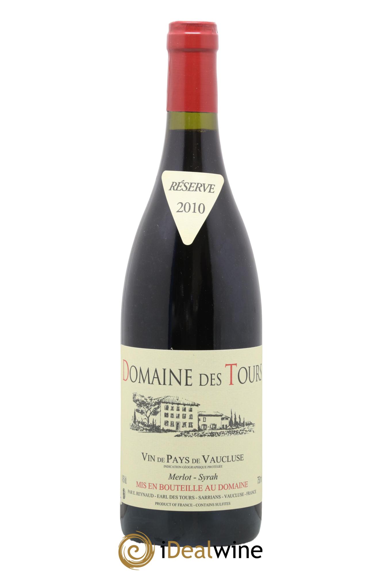 IGP Pays du Vaucluse (Vin de Pays du Vaucluse) Domaine des Tours Merlot-Syrah Emmanuel Reynaud 2010 - Posten von 1 Flasche - 0