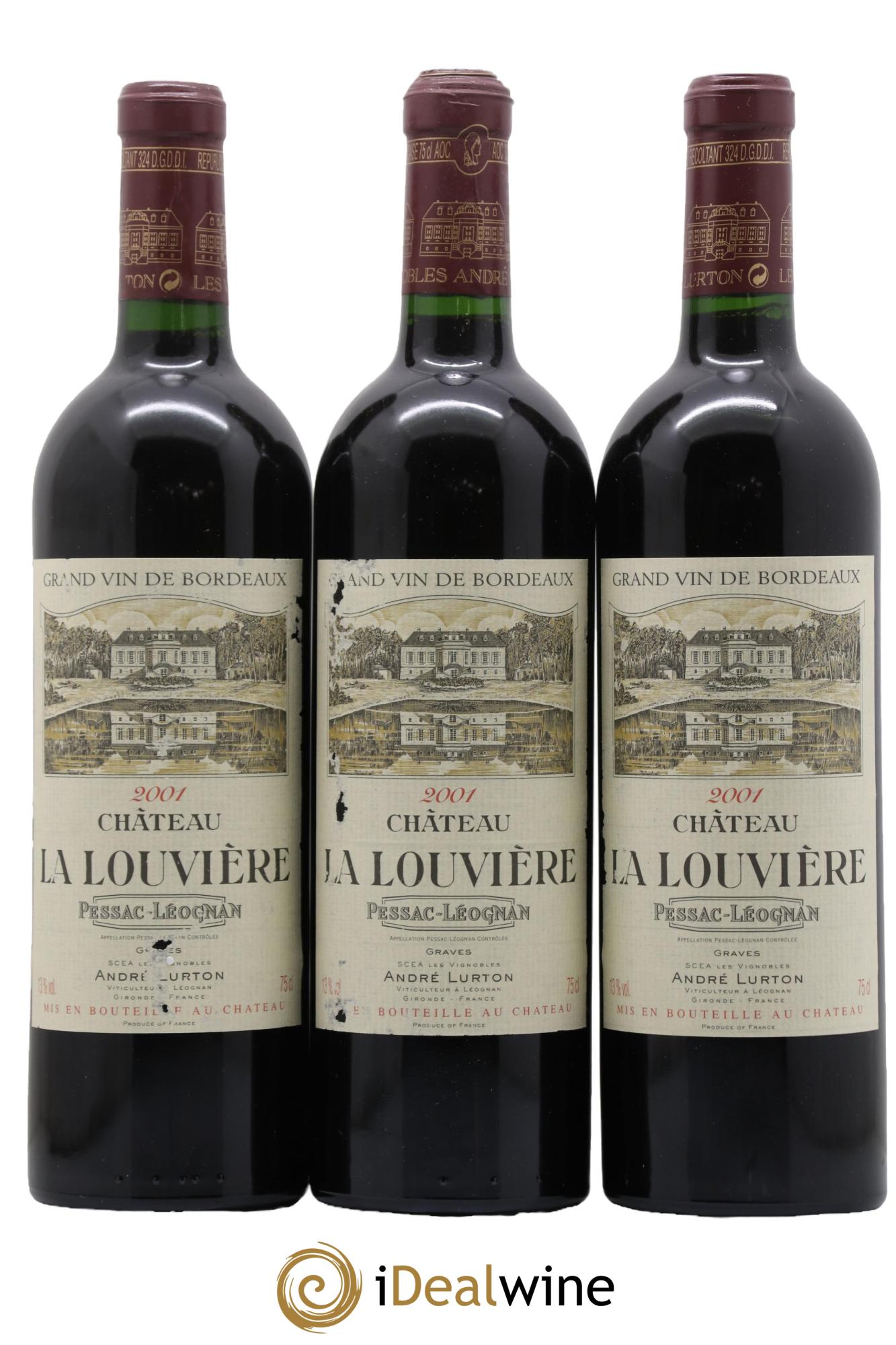 Château la Louvière 2001 - Posten von 3 Flaschen - 0