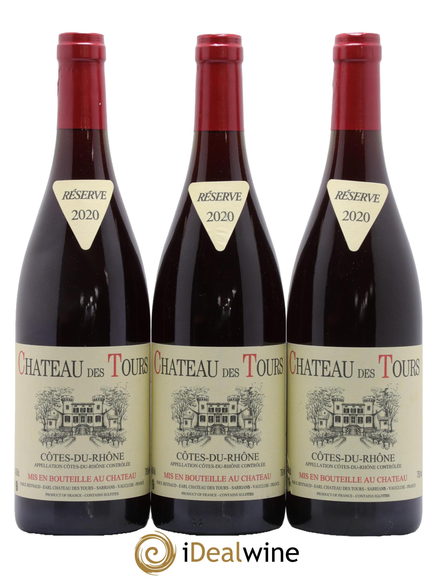 Côtes du Rhône Château des Tours Emmanuel Reynaud 2020 - Lot of 3 bottles - 0