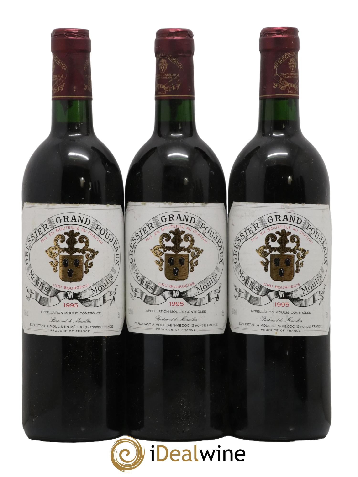 Château Gressier Grand Poujeaux Cru Bourgeois  1995 - Lot de 6 bouteilles - 2