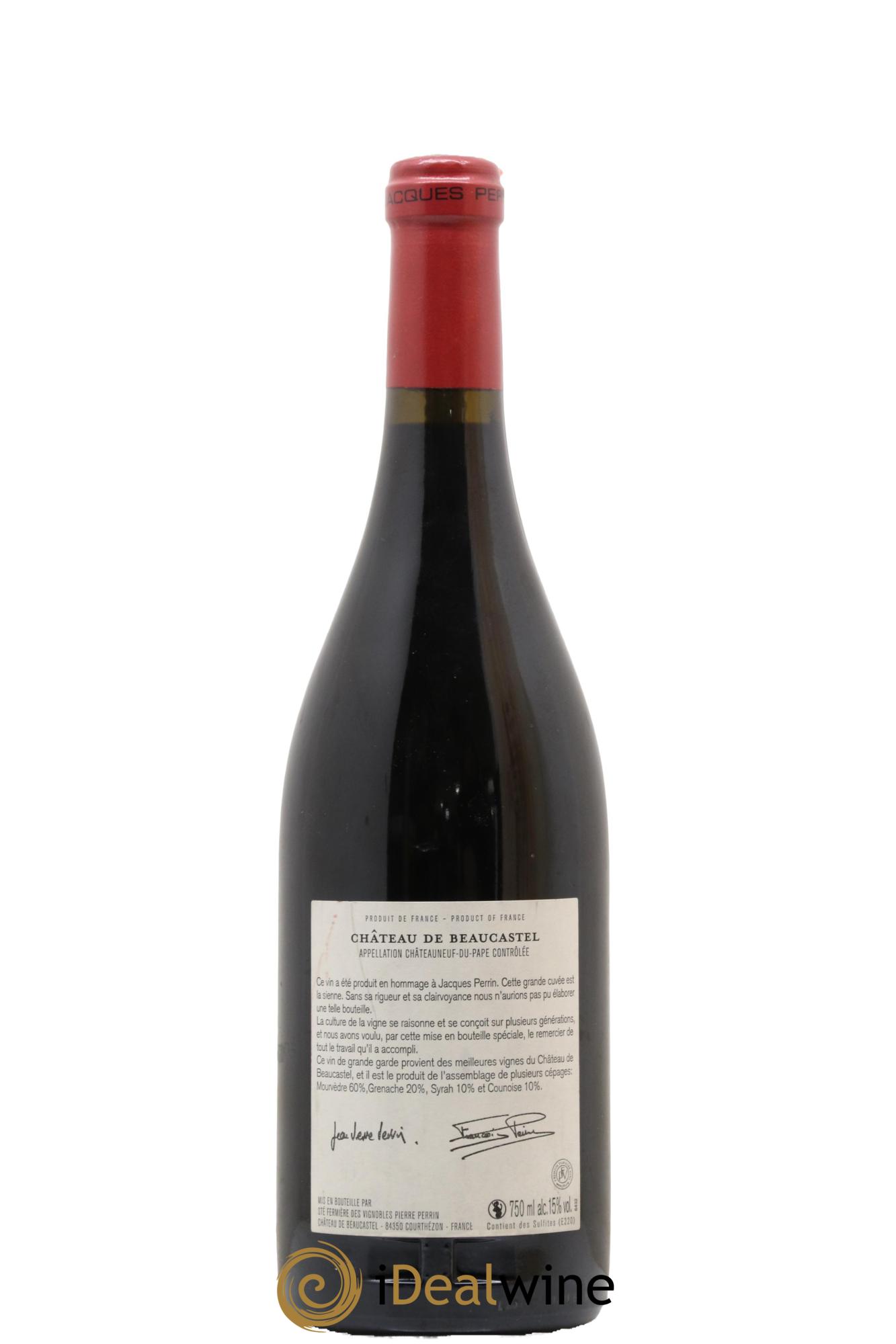 Châteauneuf-du-Pape Château de Château de Beaucastel Hommage à Jacques Perrin Famille Perrin 2010 - Posten von 1 Flasche - 1