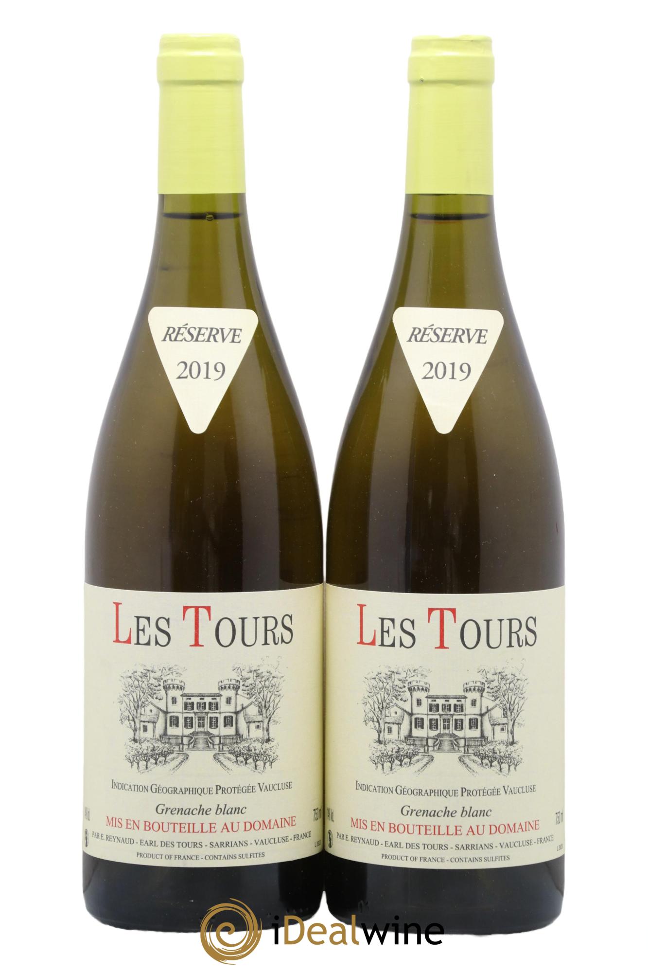 IGP Vaucluse (Vin de Pays de Vaucluse) Les Tours Grenache Blanc Emmanuel Reynaud 2019 - Lot of 2 bottles - 0