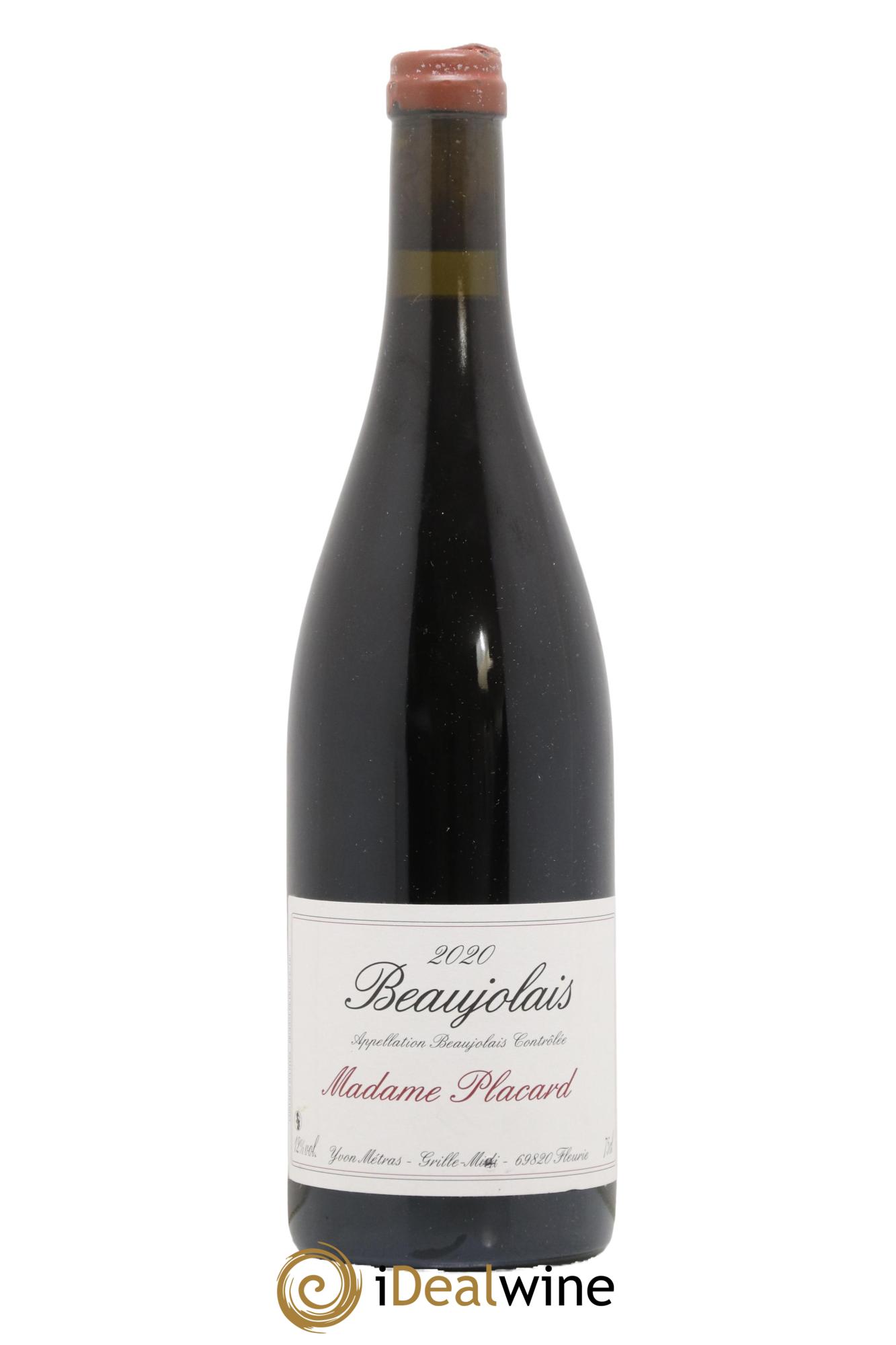 Beaujolais Madame Placard Yvon Métras 2020 - Lot de 1 bouteille - 0