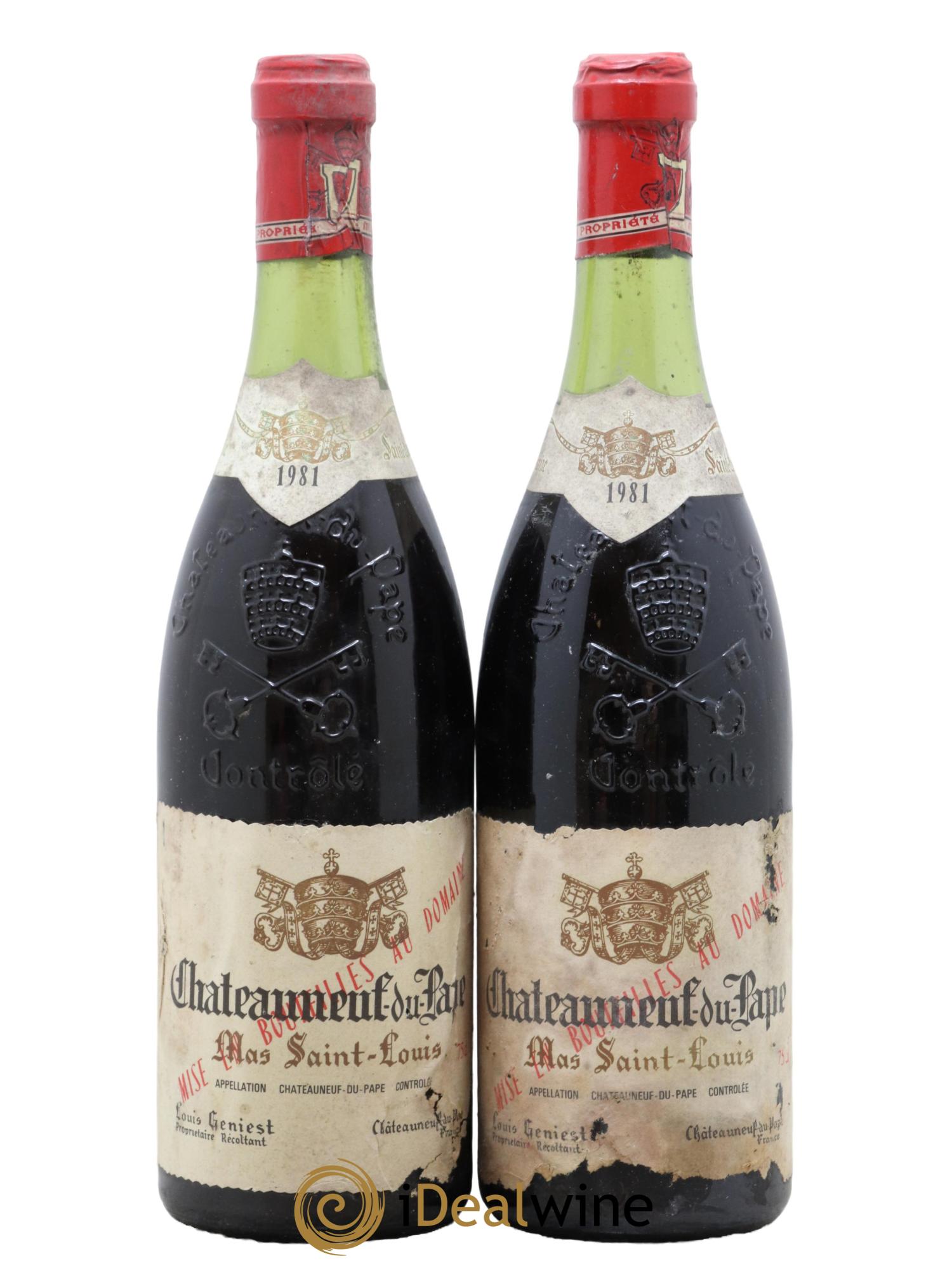 Châteauneuf-du-Pape Tradition Mas Saint-Louis  1981 - Lotto di 2 bottiglie - 0