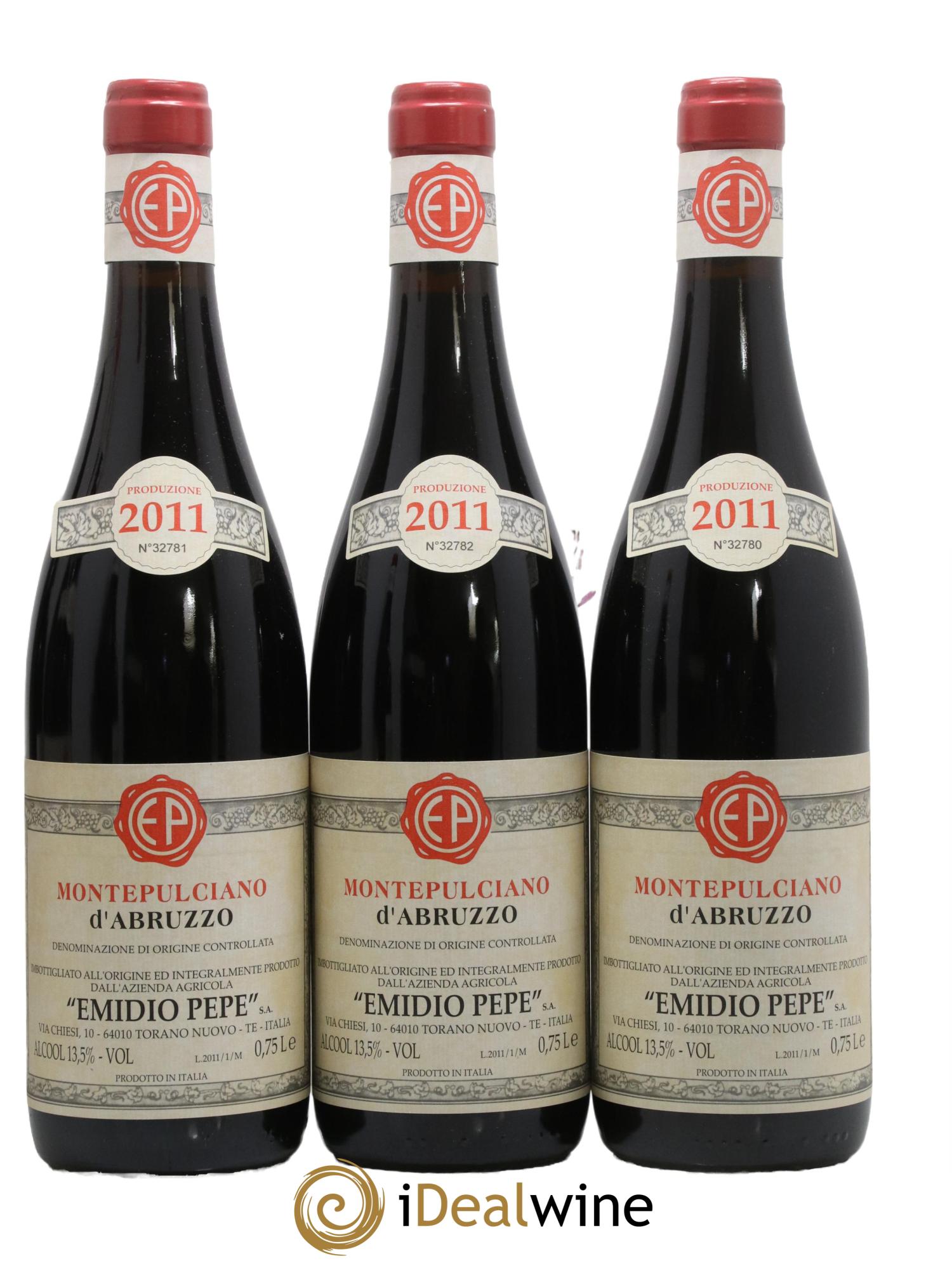 Montepulciano d'Abruzzo DOC Emidio Pepe 2011 - Lot of 3 bottles - 0