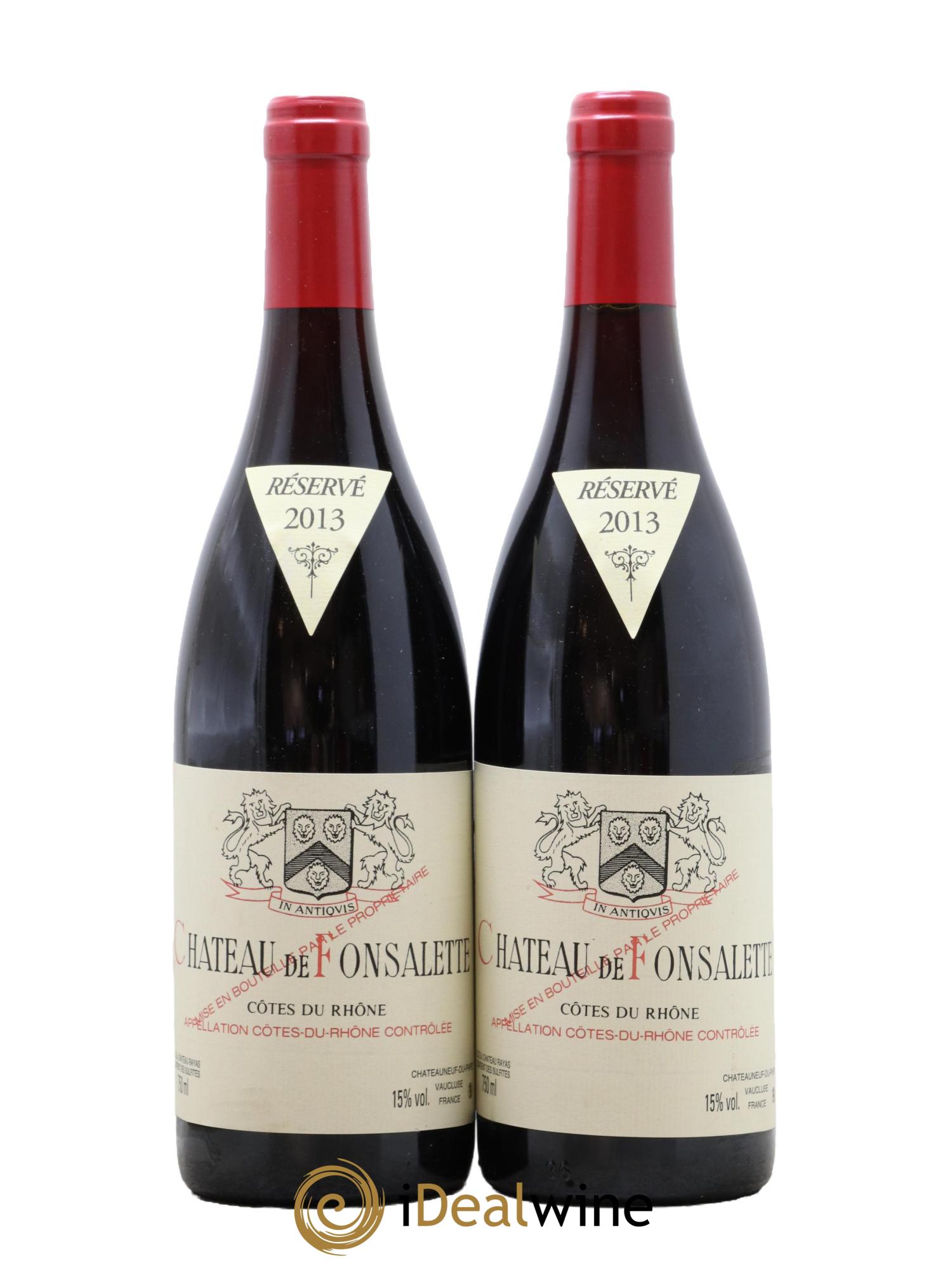 Côtes du Rhône Château de Fonsalette Emmanuel Reynaud 2013 - Lot de 2 bouteilles - 0