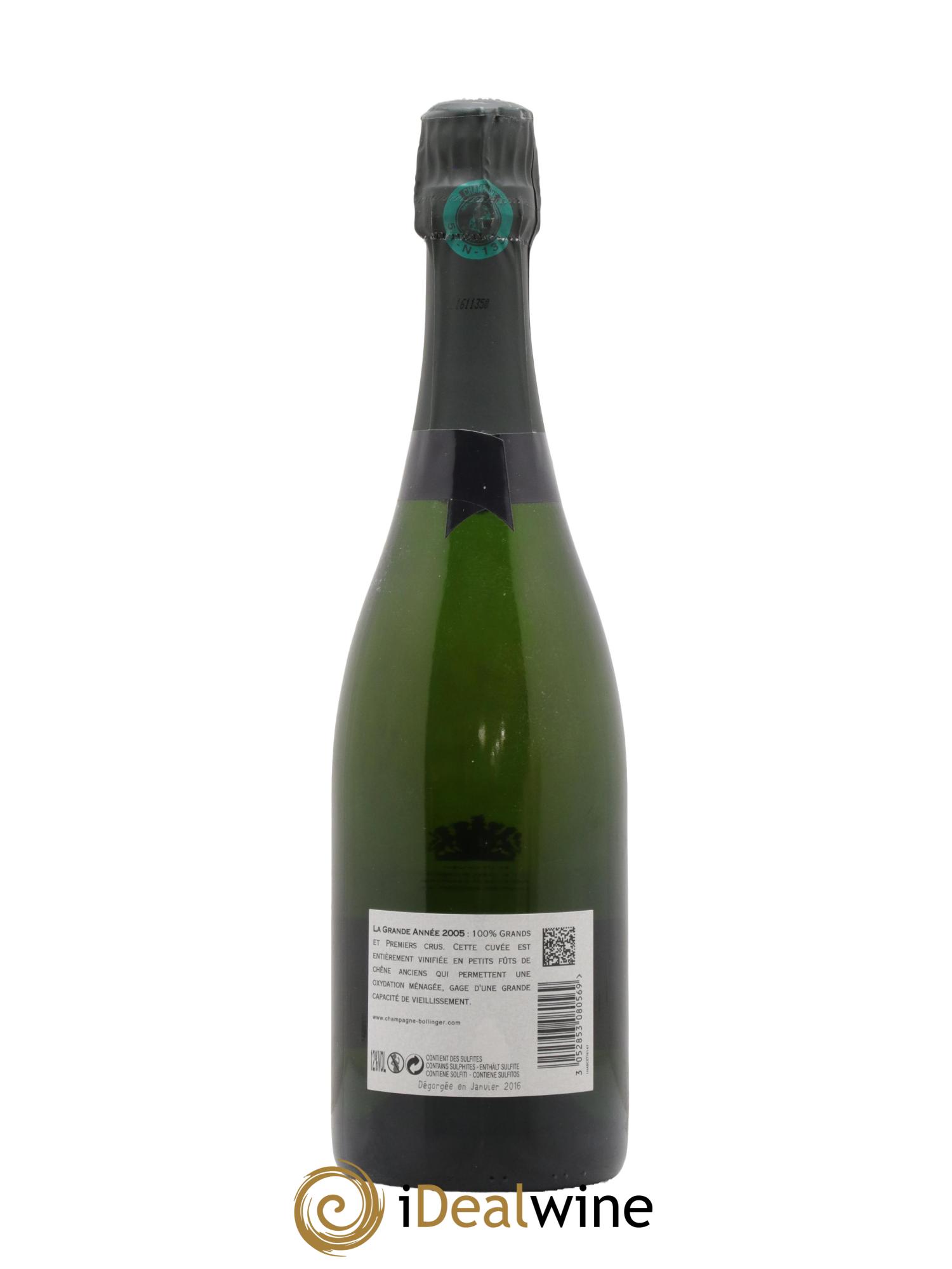 Grande Année Bollinger 2005 - Lot de 1 bouteille - 2