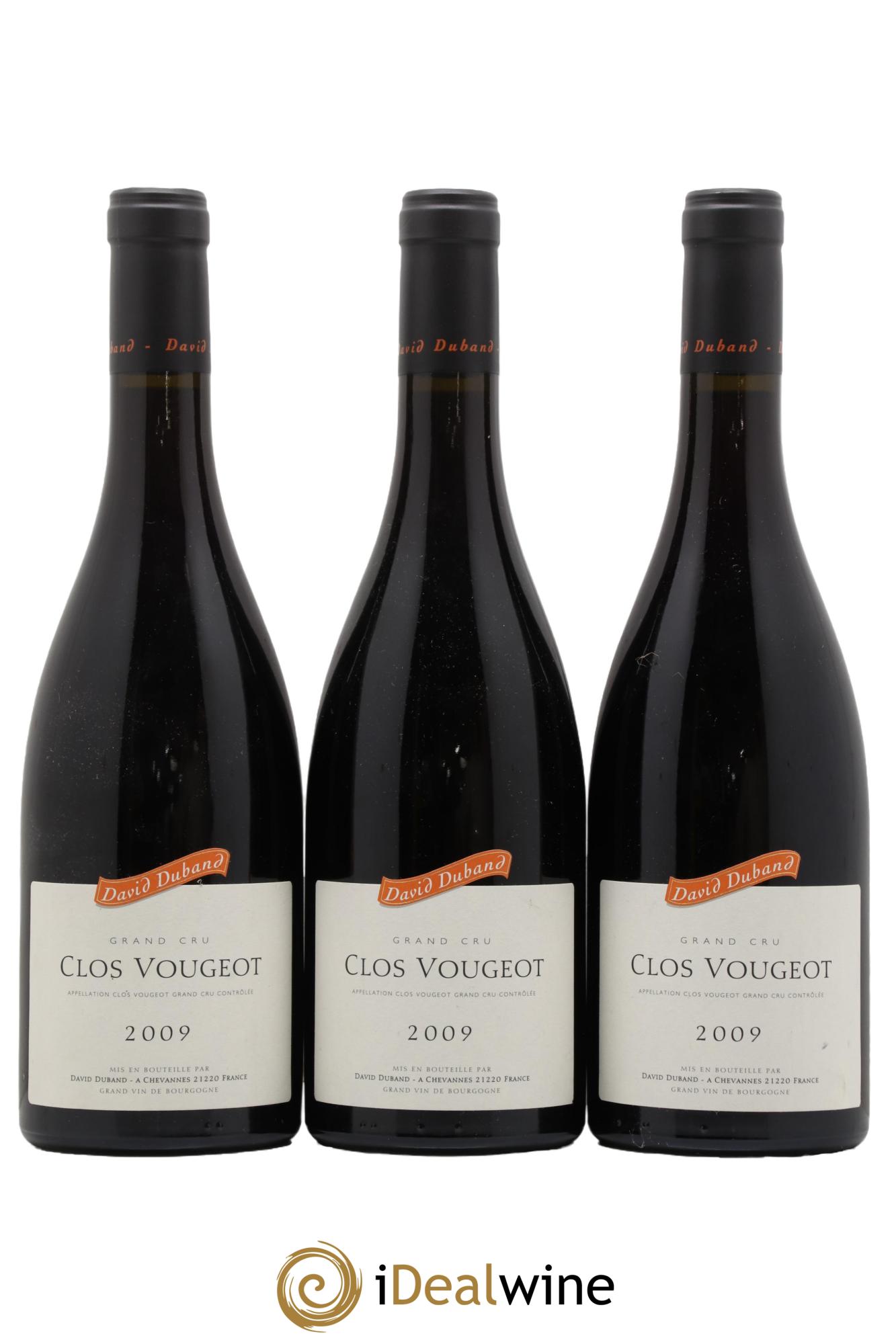 Clos de Vougeot Grand Cru David Duband (Domaine)  2009 - Lot of 3 bottles - 0