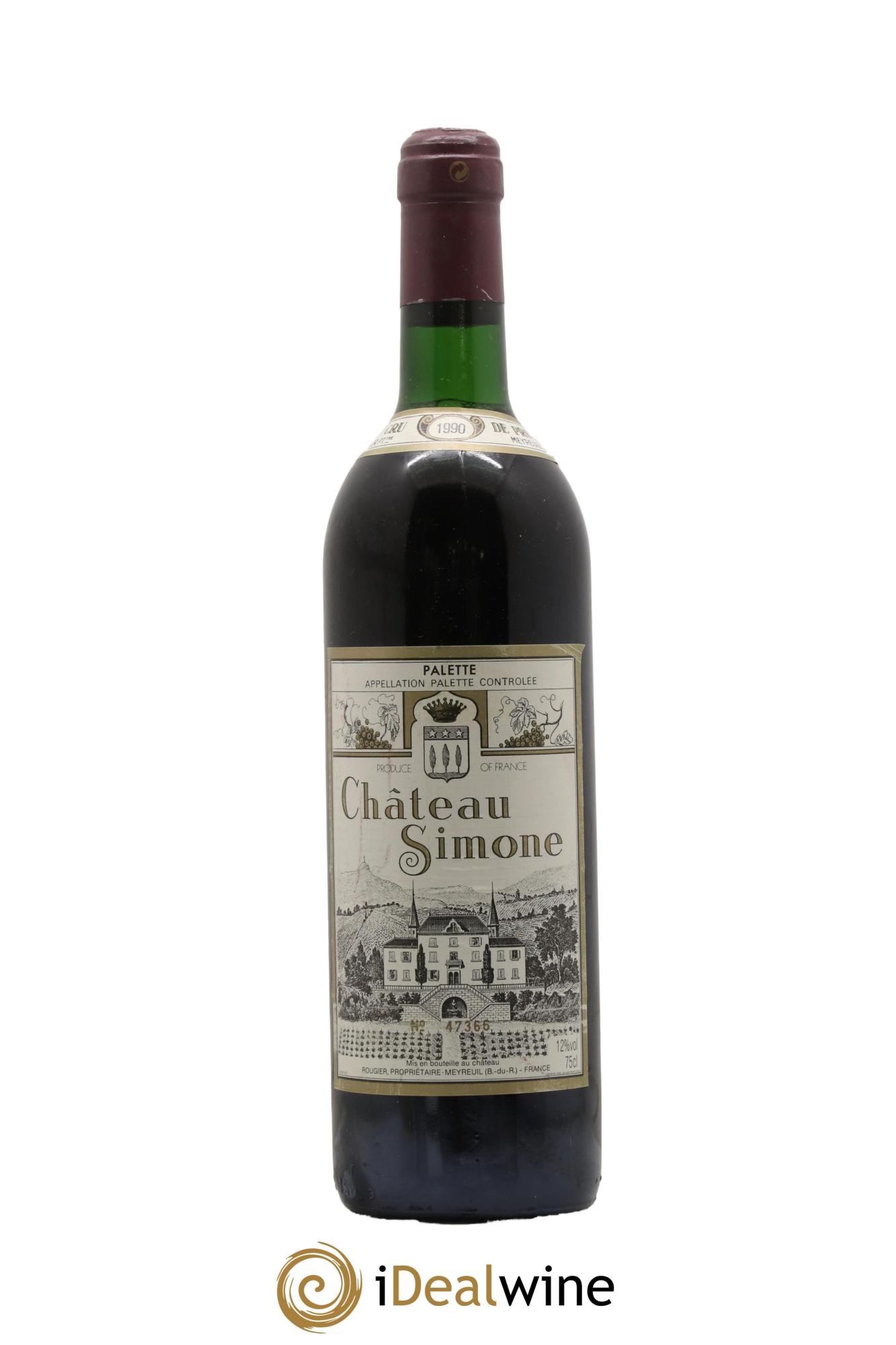 Palette Château Simone Famille Rougier trecce di penna 1990 - Lotto di 1 bottiglia - 0