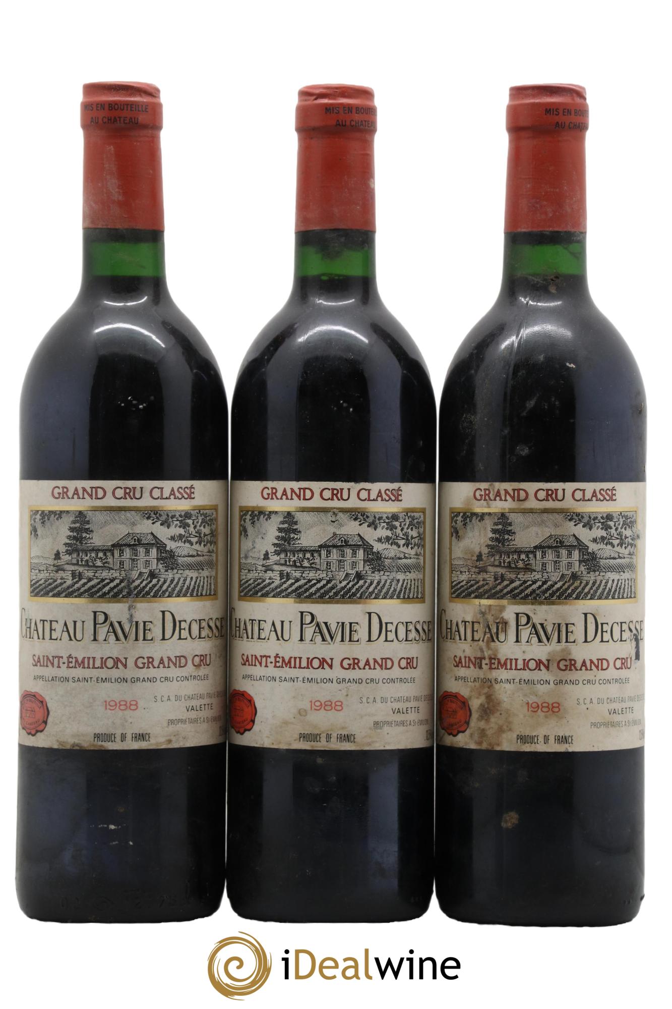 Château Pavie Decesse Grand Cru Classé 1988 - Posten von 3 Flaschen - 0