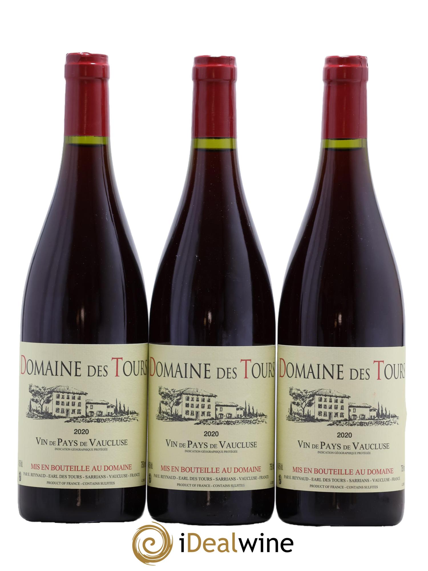 IGP Vaucluse (Vin de Pays de Vaucluse) Domaine des Tours Emmanuel Reynaud 2020 - Lot of 3 bottles - 0