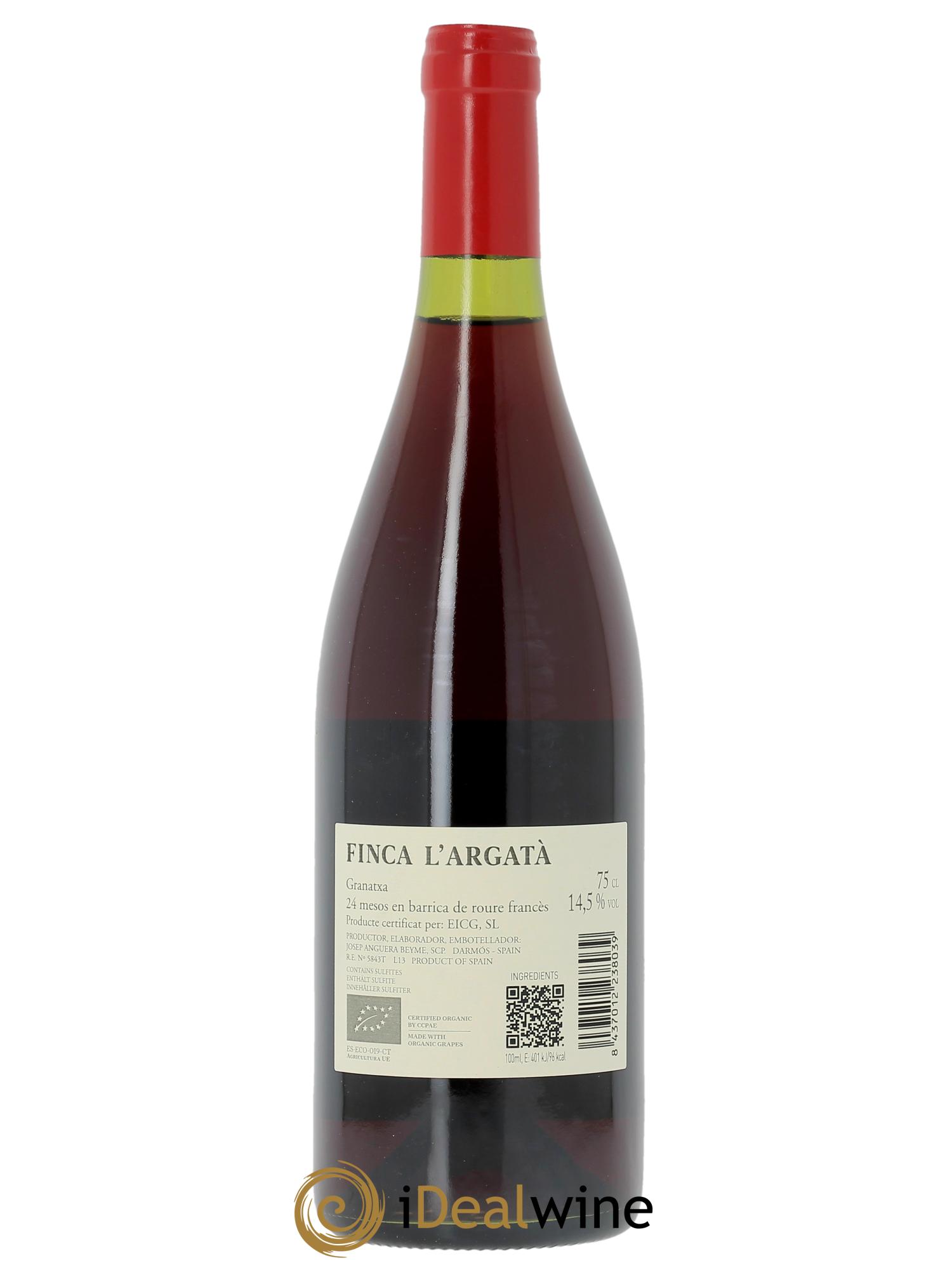 Montsant DO Celler Joan d'Anguera Finca L'Argata  2021 - Lot de 1 bouteille - 1