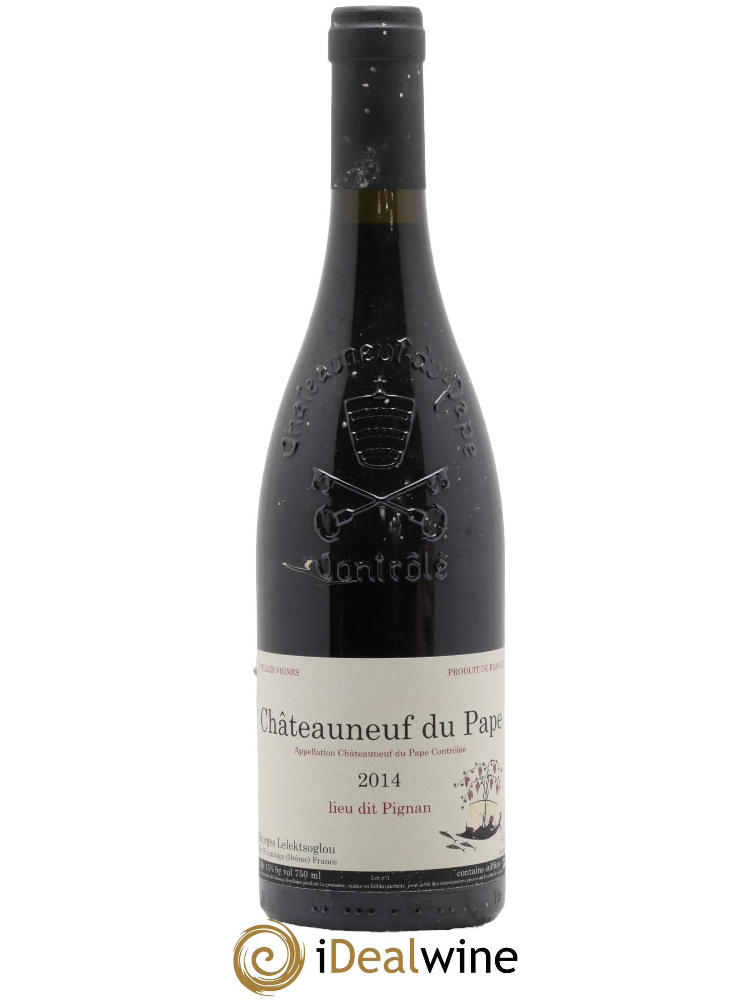 Châteauneuf-du-Pape Lieu Dit Pignan Georges Lelektsoglou 2014 - Lot de 1 bouteille - 0