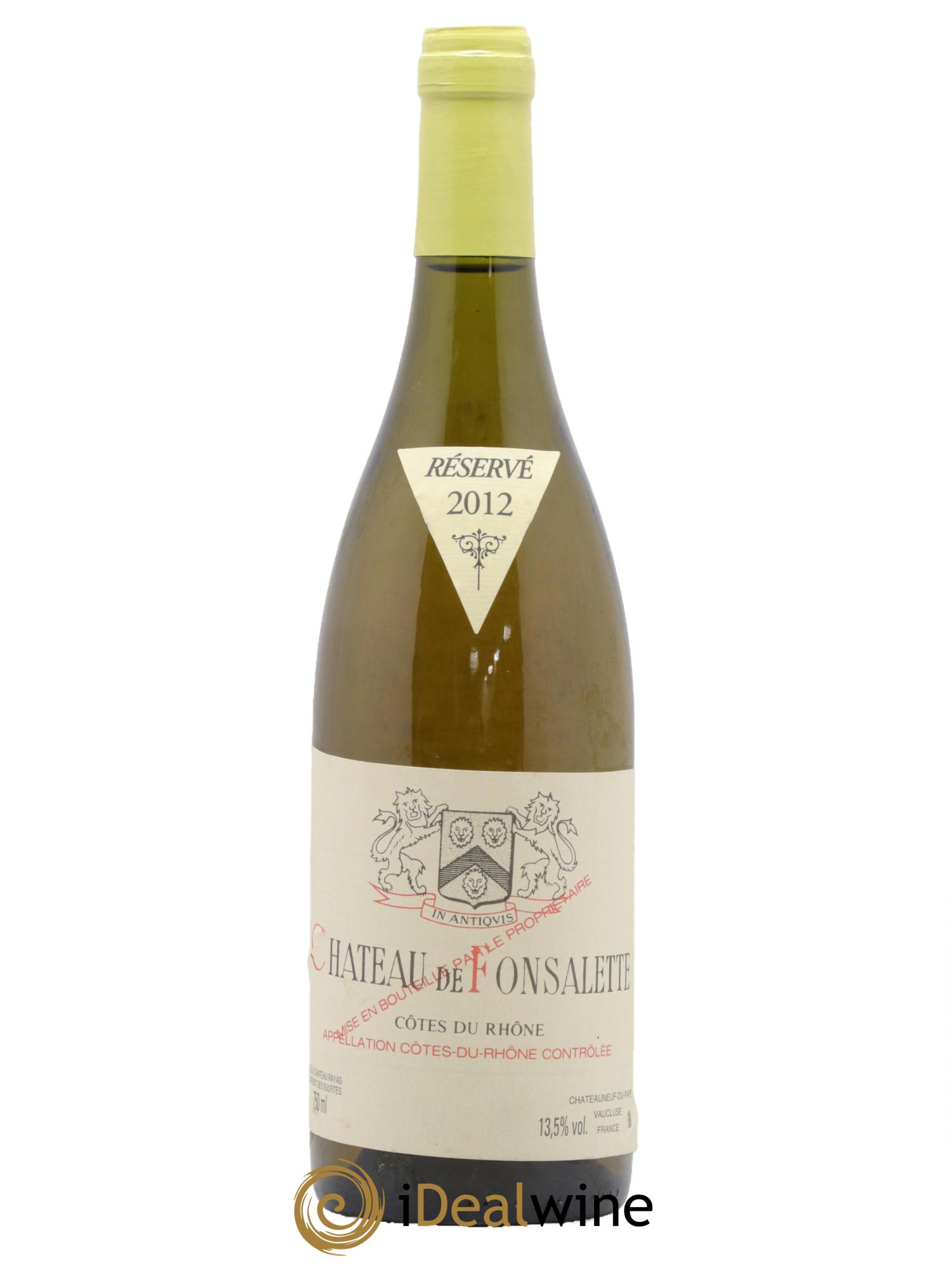 Côtes du Rhône Château de Fonsalette Emmanuel Reynaud 2012 - Lot de 1 bouteille - 0