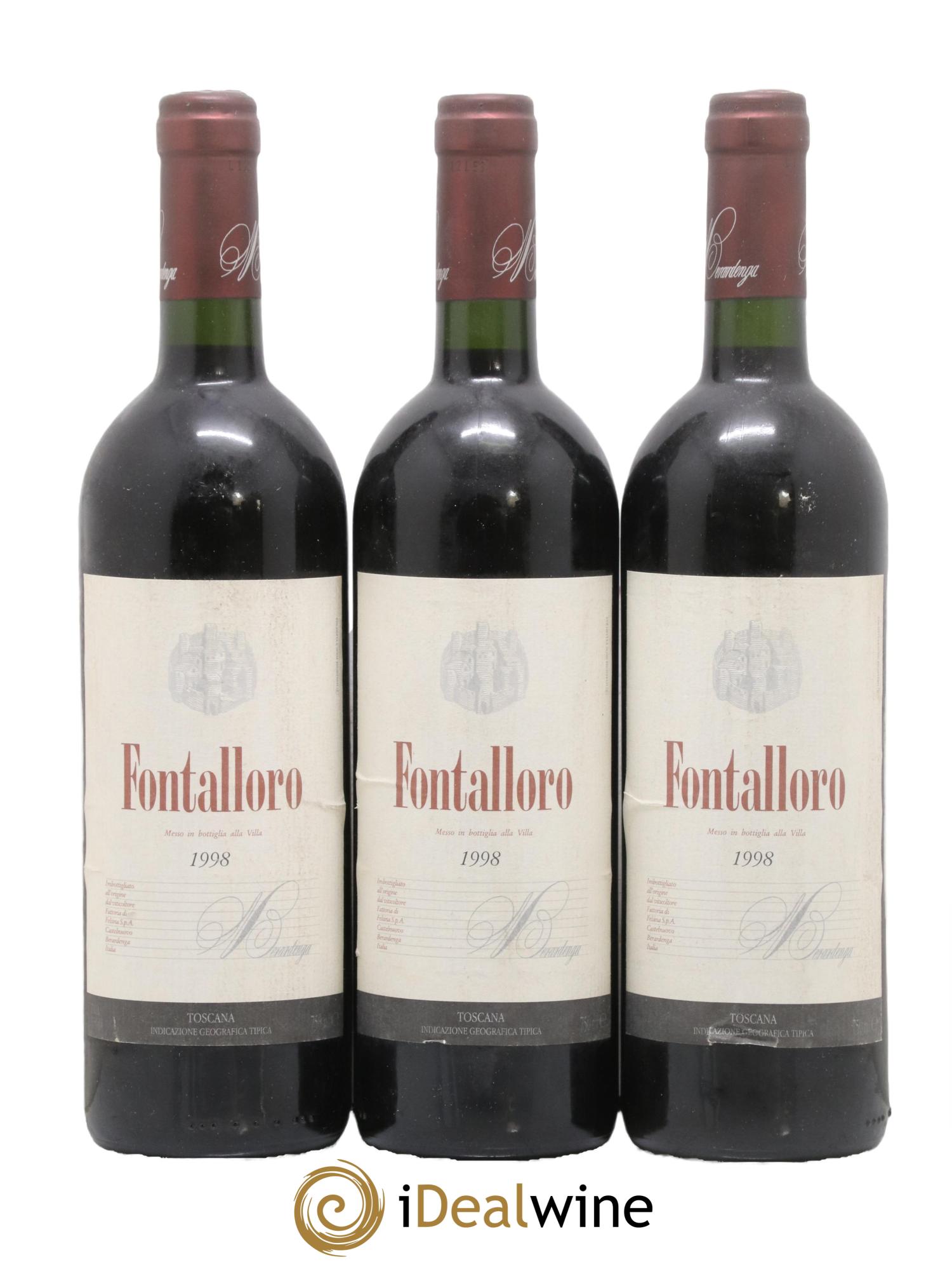 IGT Toscane Fontalloro Felsina 1998 - Lot of 3 bottles - 0