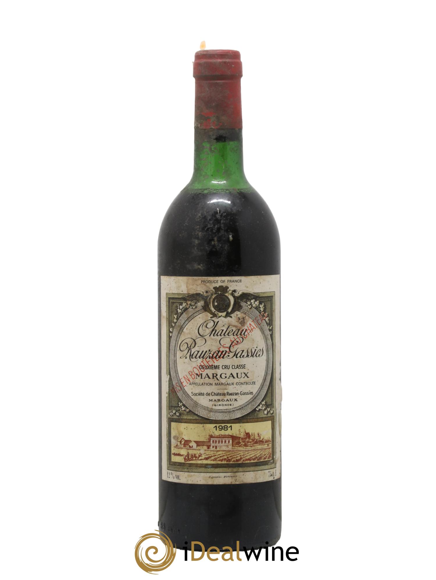 Château Rauzan Ségla Grand Cru Classé 1981 - Lotto di 1 bottiglia - 0