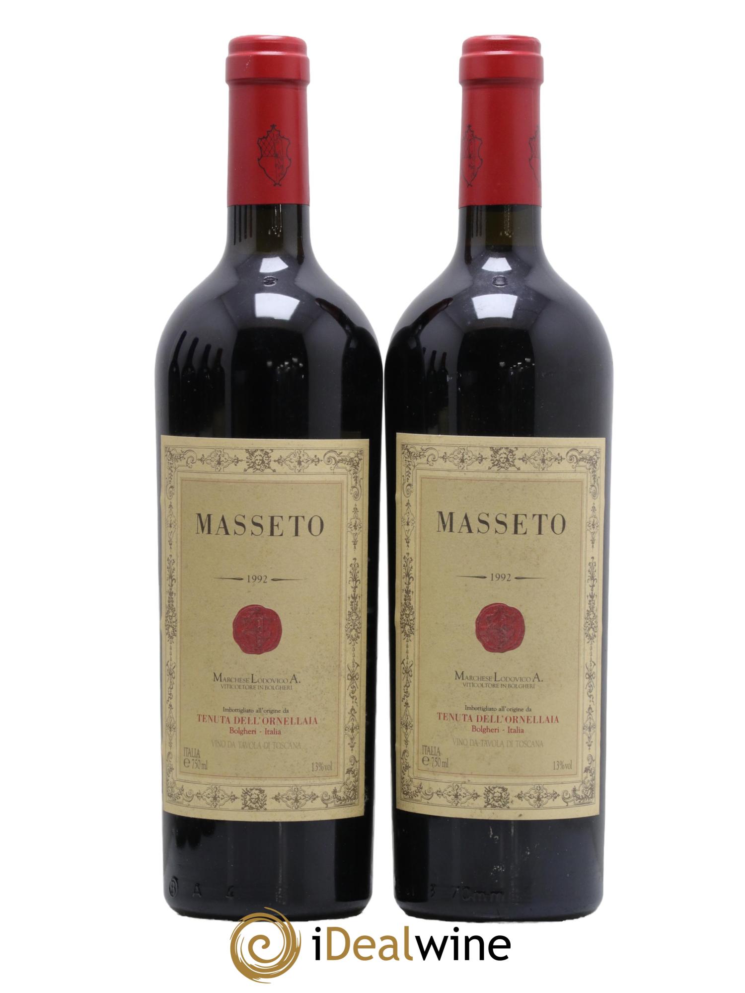 Toscana IGT Tenuta Dell'Ornellaia Masseto Frescobaldi Tenuta Dell Ornellaia 1992 - Lotto di 2 bottiglie - 0