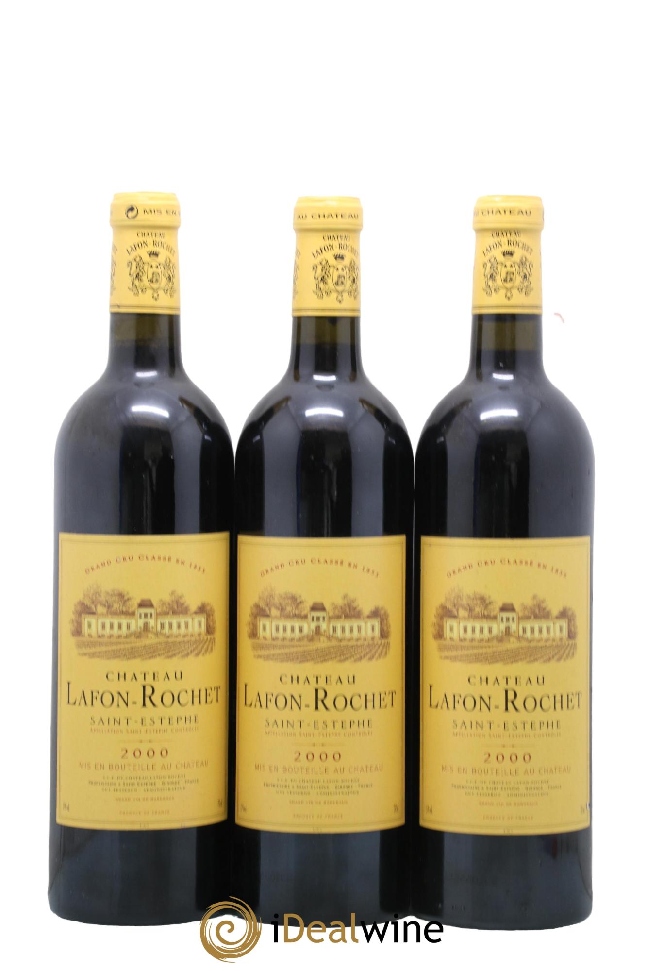 Château Lafon Rochet 4ème Grand Cru Classé 2000 - Lot de 3 bouteilles - 0