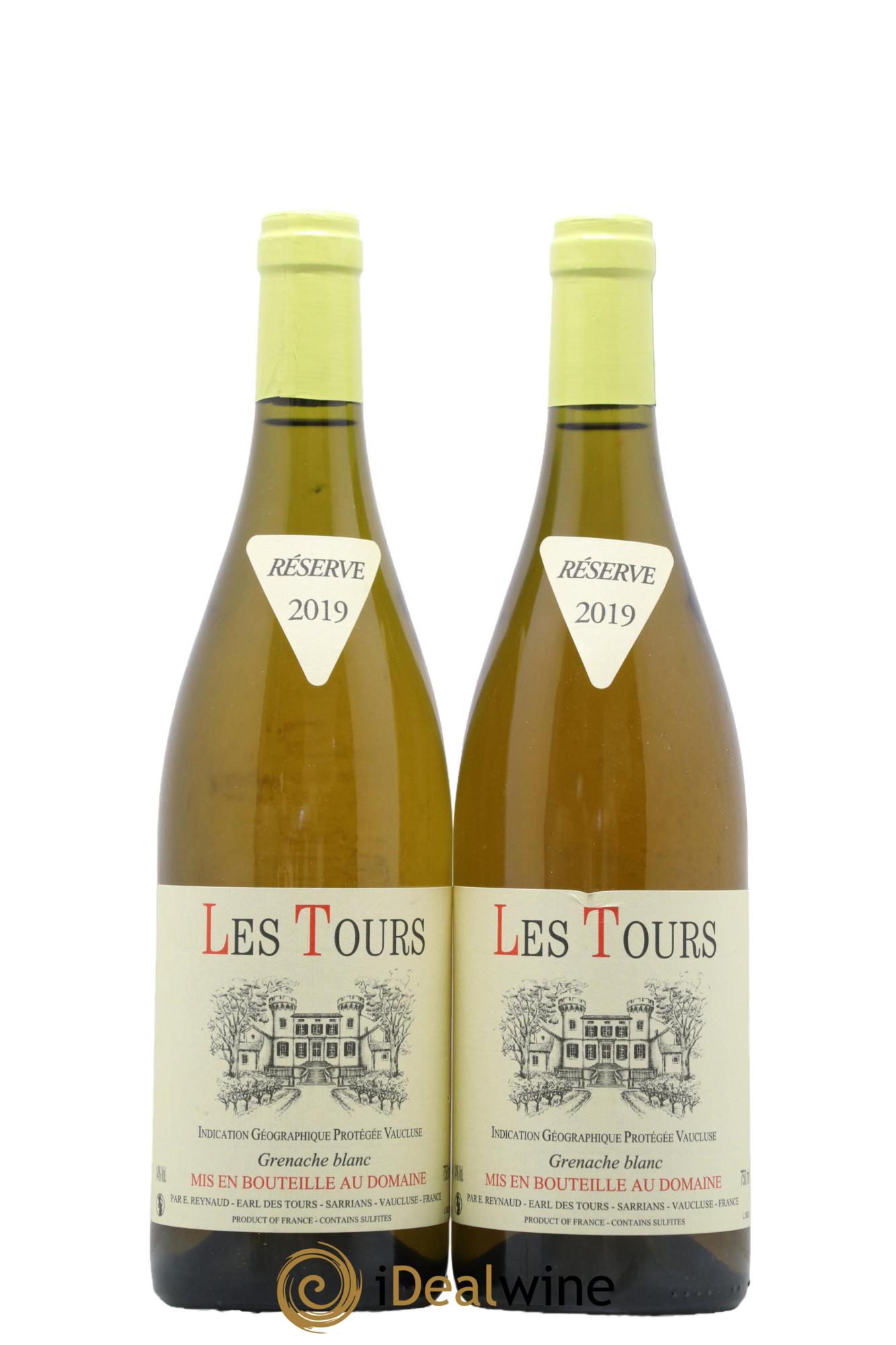 IGP Vaucluse (Vin de Pays de Vaucluse) Les Tours Grenache Blanc Emmanuel Reynaud 2019 - Lot de 2 bouteilles - 0