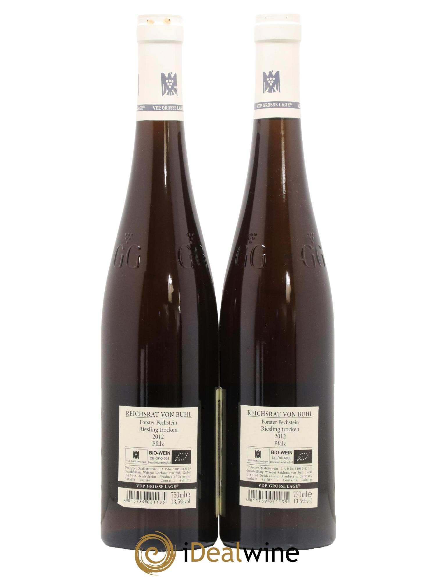 Allemagne Pfalz Pechstein Riesling GG Reichsrat Von Buhl 2012 - Lot of 2 bottles - 1