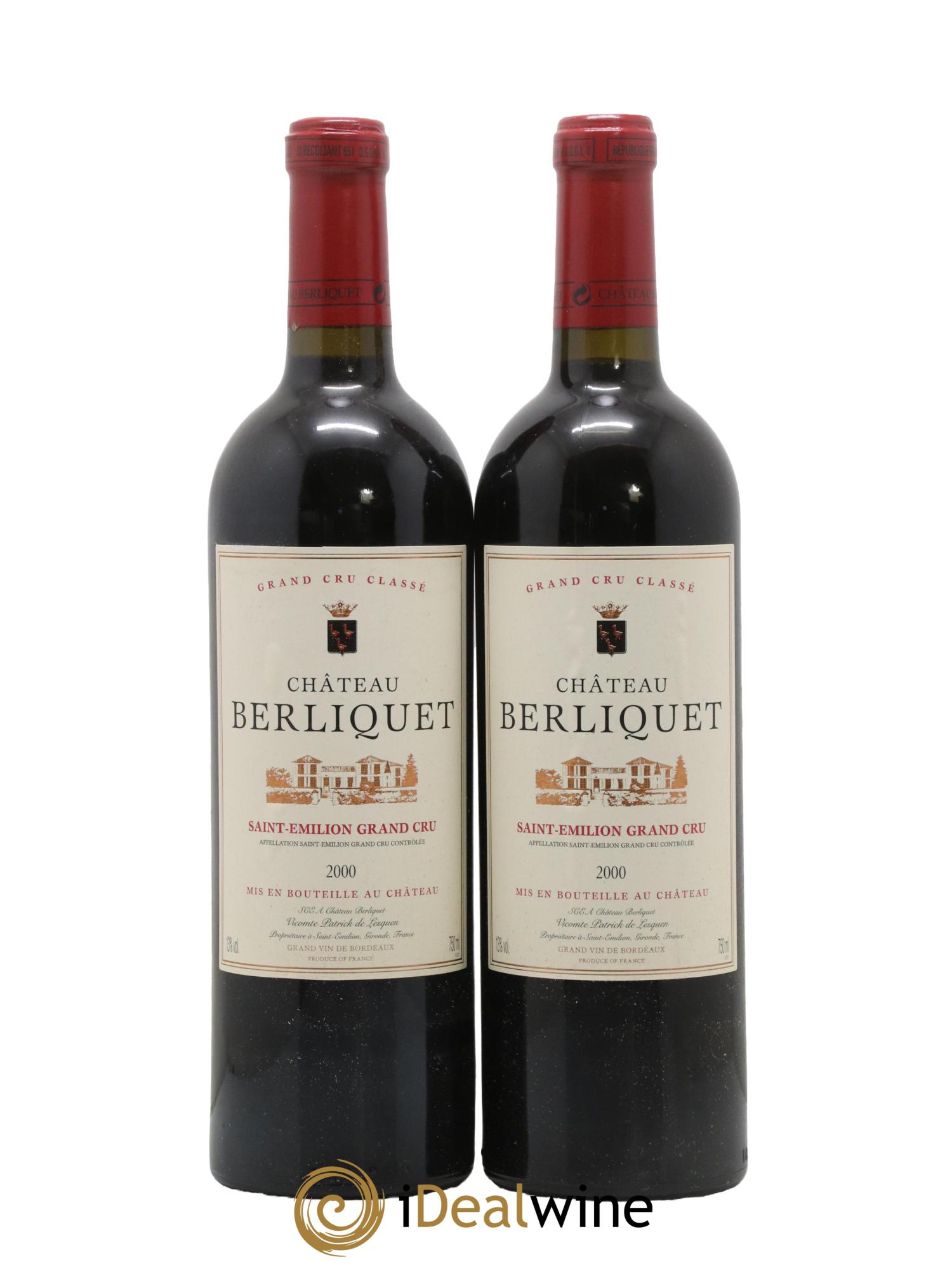 Château Berliquet Grand Cru Classé 2000 - Lot of 2 bottles - 0