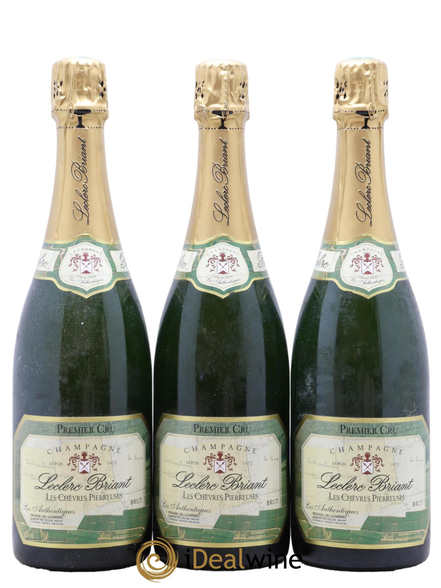 Champagne 1er Cru Les Chevres Pierreuses Leclerc Briant - Lot of 3 bottles - 0